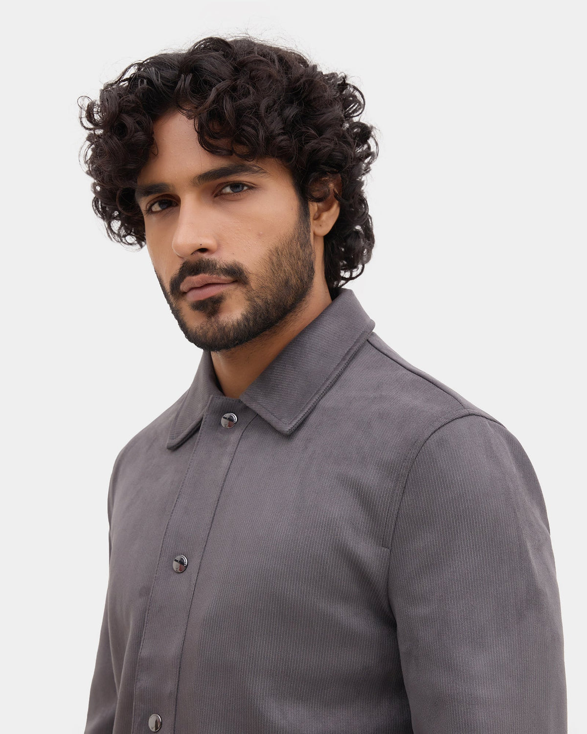 Grey Solid Zipper Jacket - Wysher