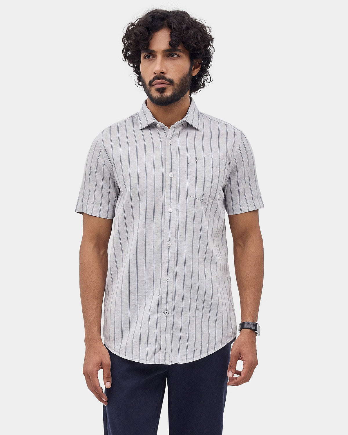 Grey Stripe Shirt - Jeson