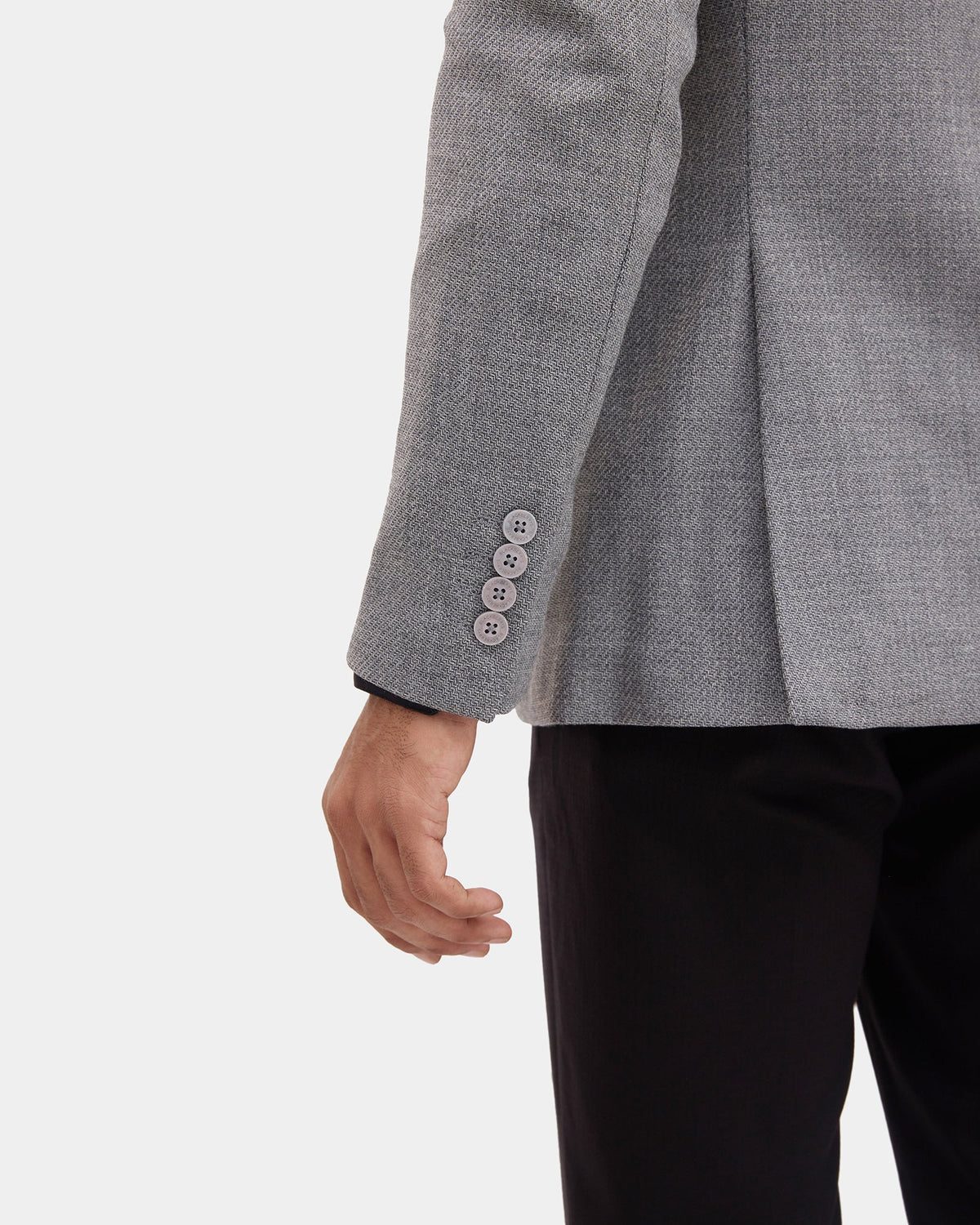Grey Textured Blazer - Thatcher