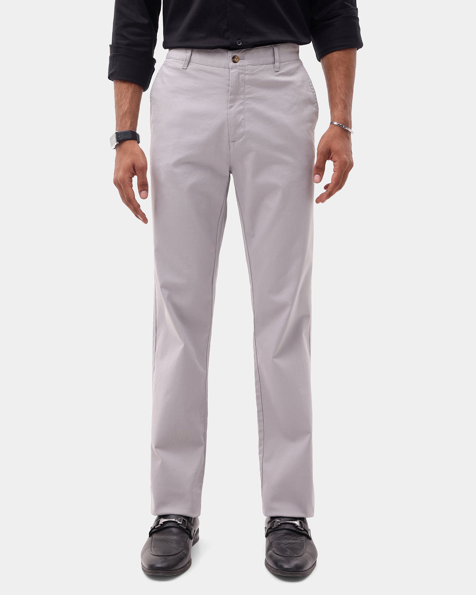 Grey Textured Khakis - Kary