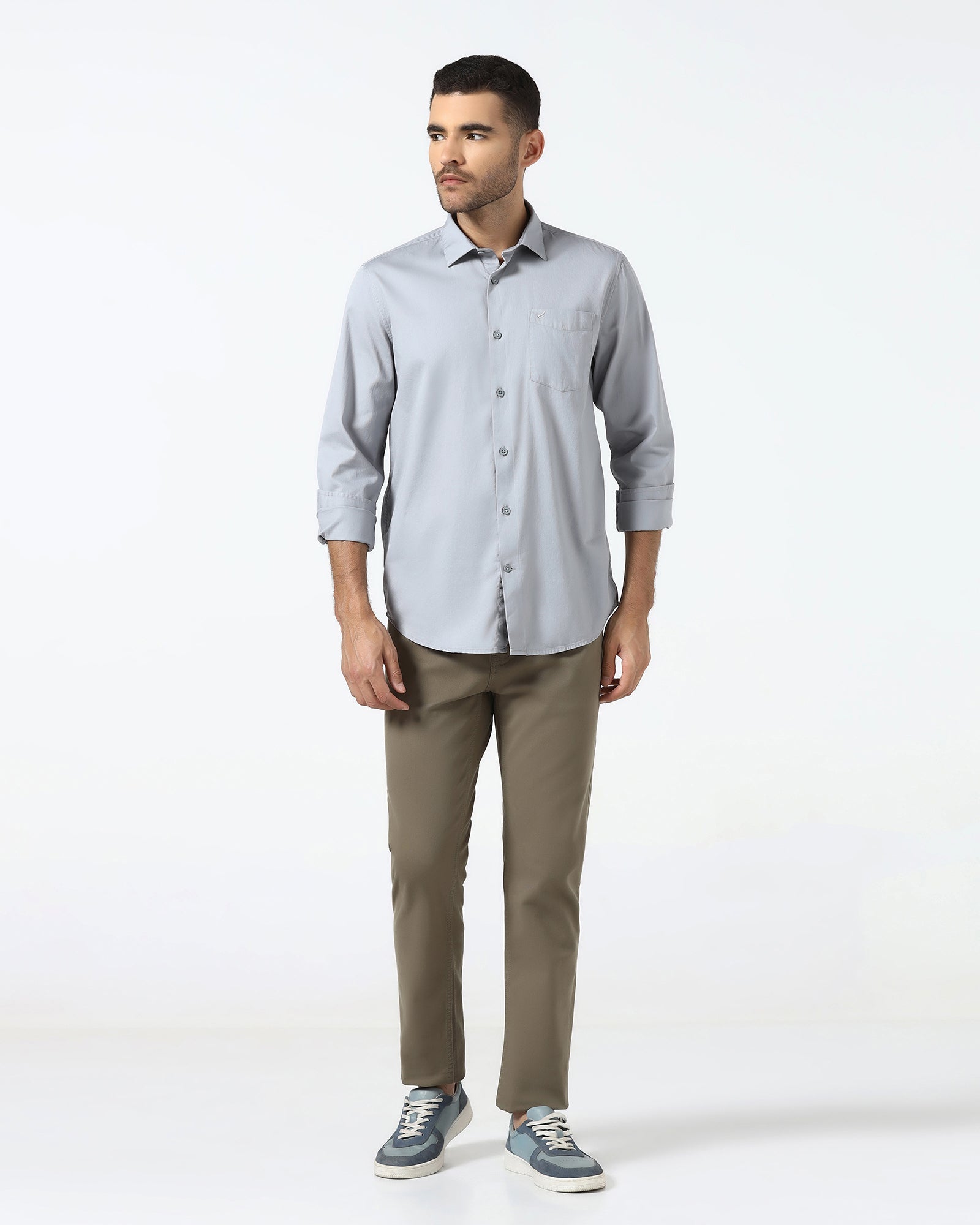 Grey Textured Shirt - Nuvan
