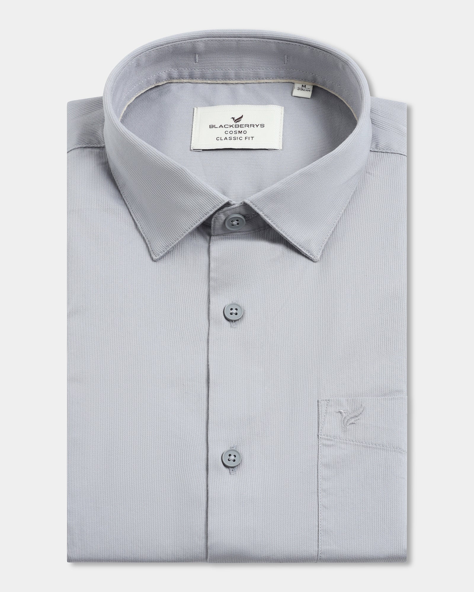 Grey Textured Shirt - Nuvan