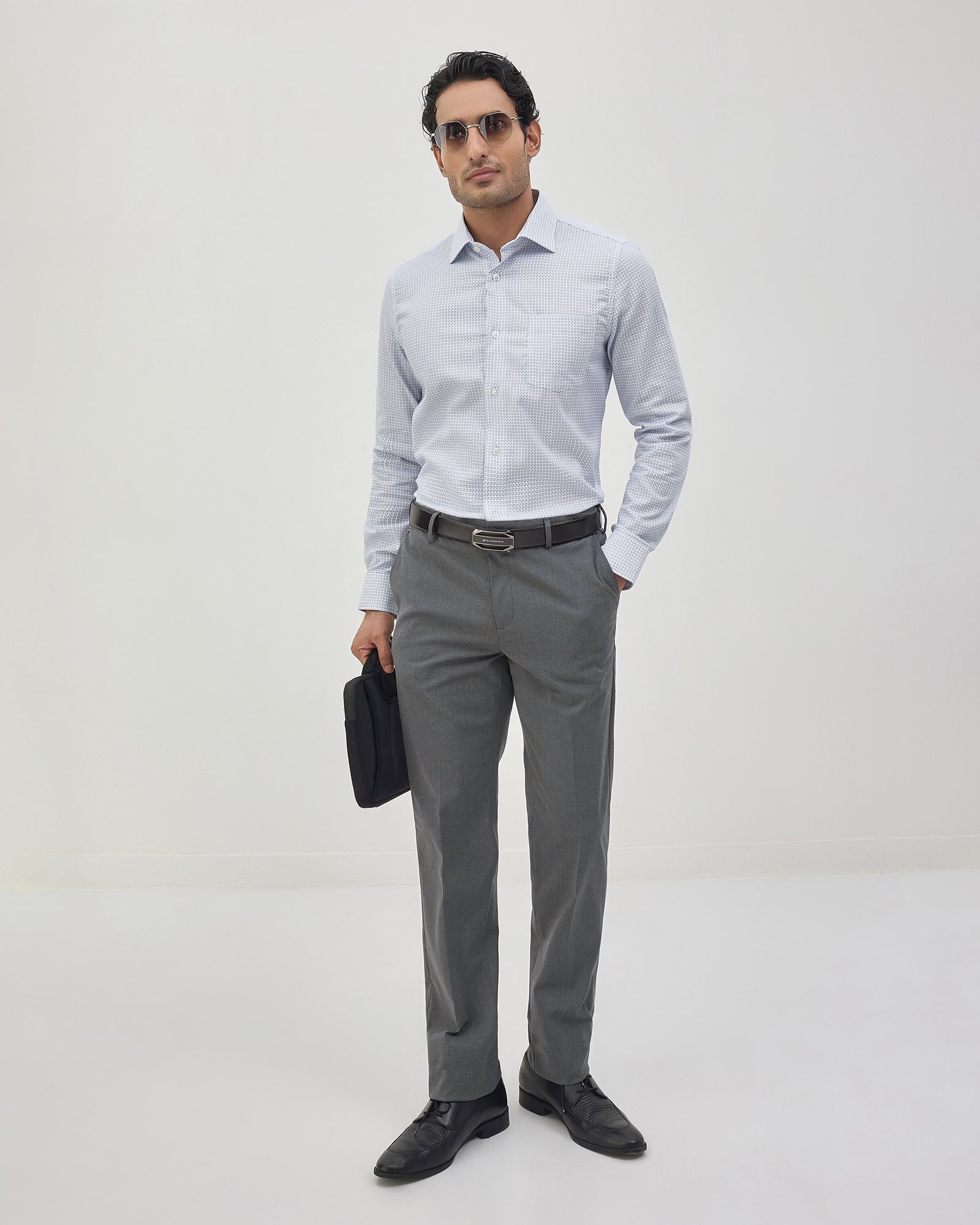 Grey Textured Trouser - Hublot