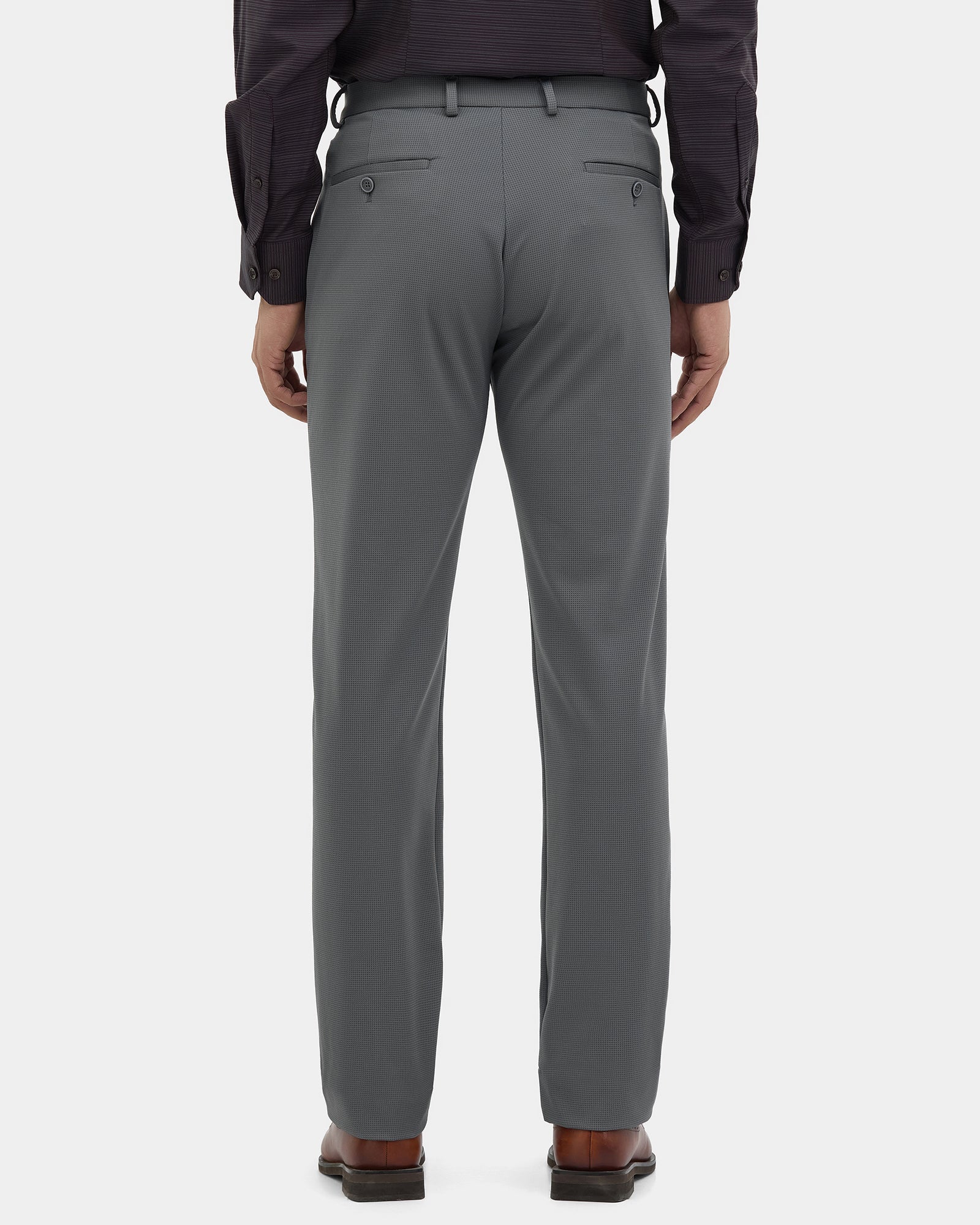 Grey Textured Trouser - Wellington