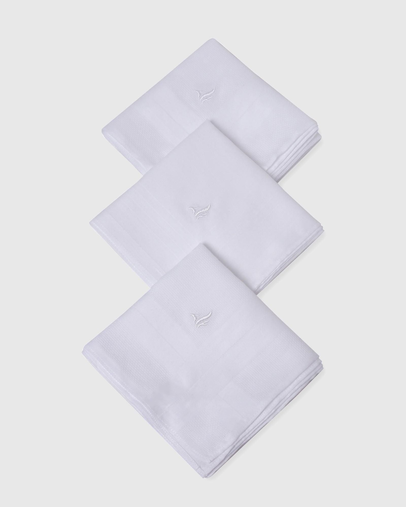 Solid Handkerchief In White (Robert) - Blackberrys