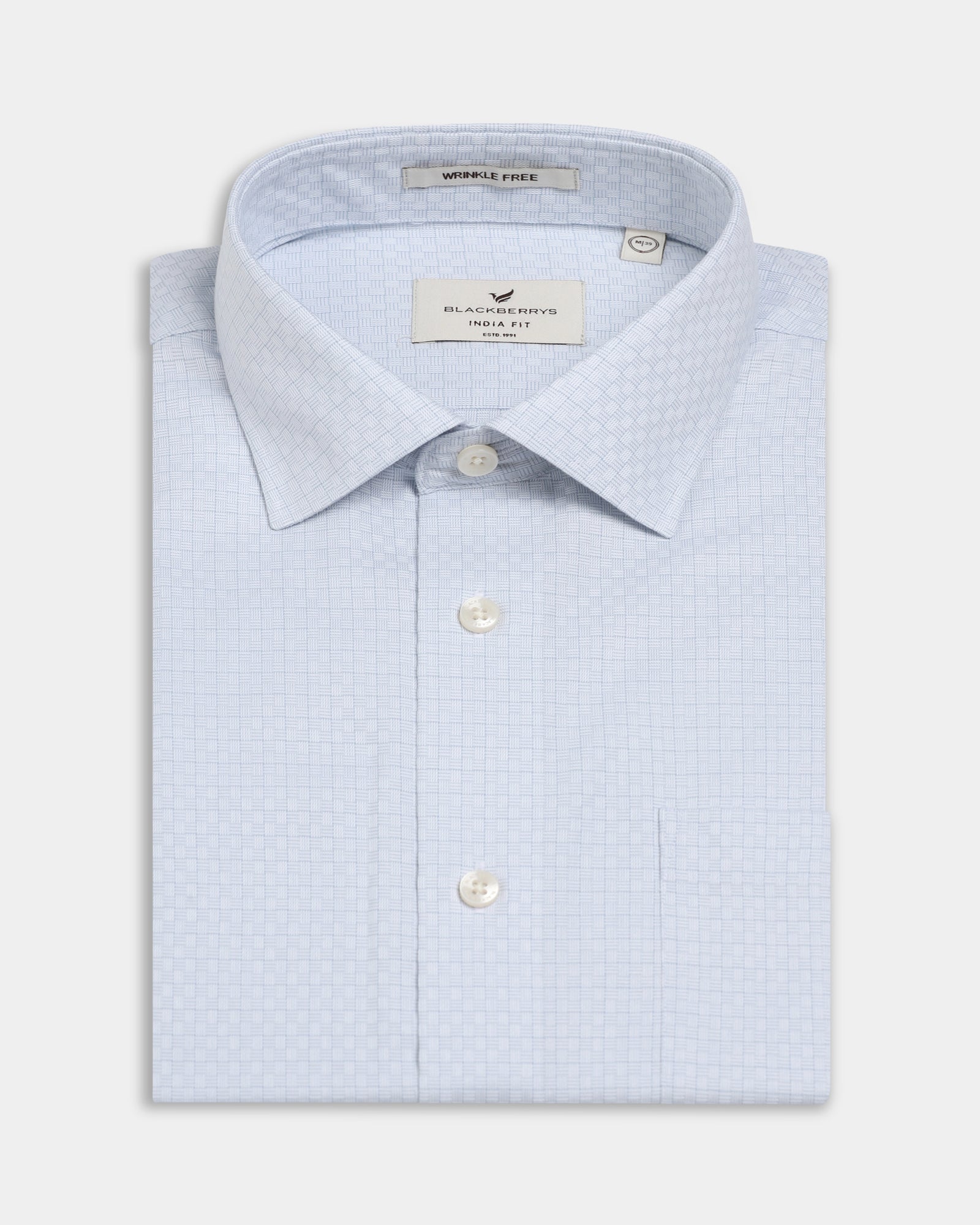 Ice Blue Non Iron Textured Shirt - Elon
