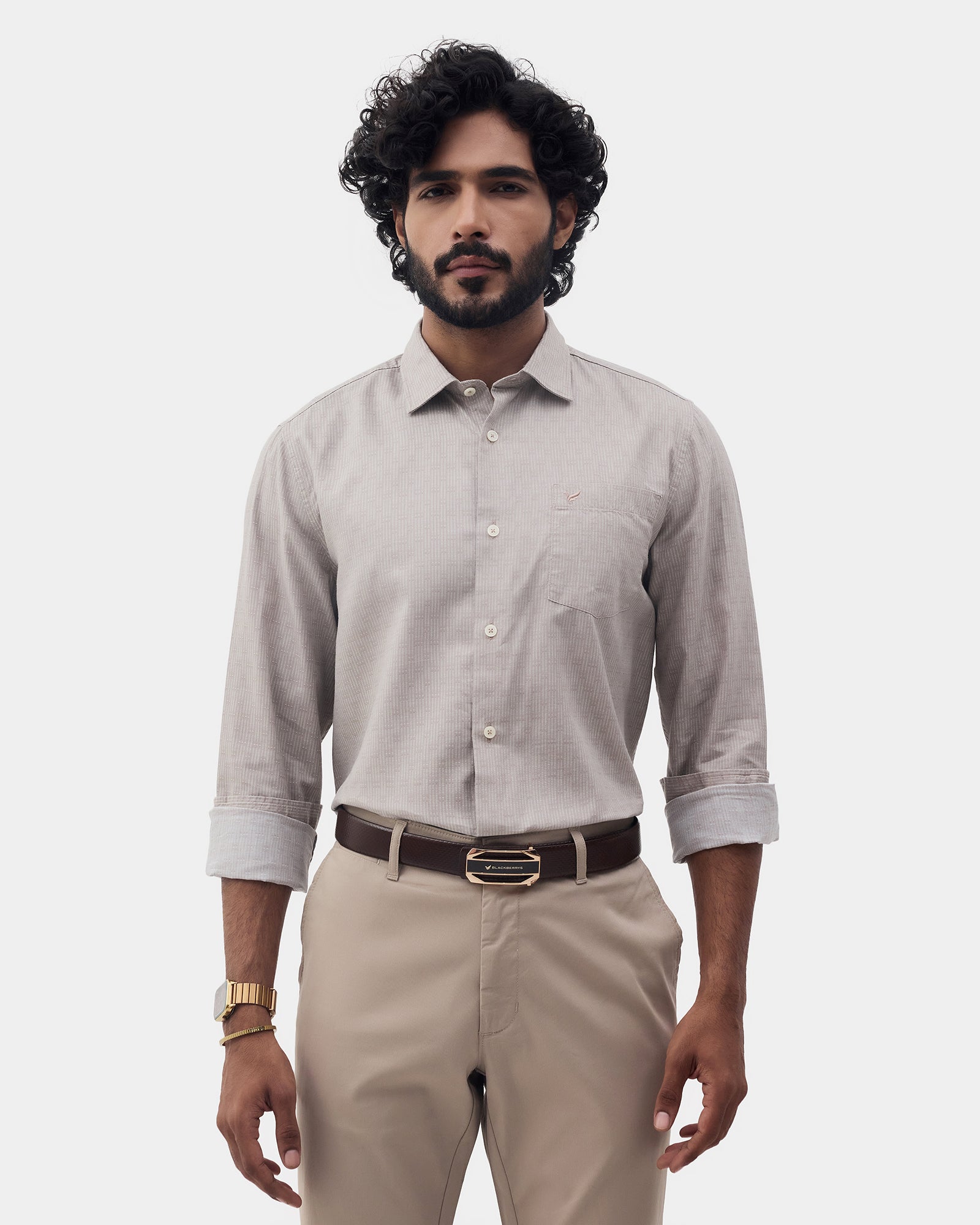 LONG SLEEVE INDIA FIT PRINT SHIRT