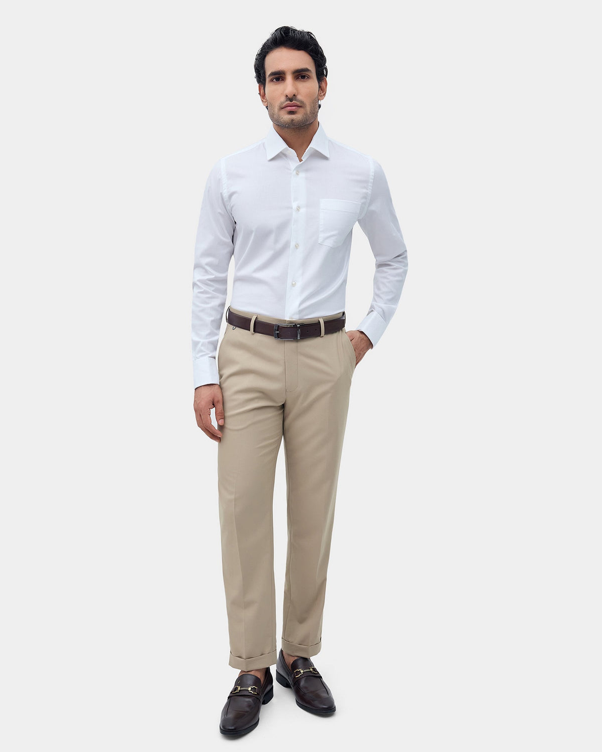 Khaki Solid Trouser - Tudor