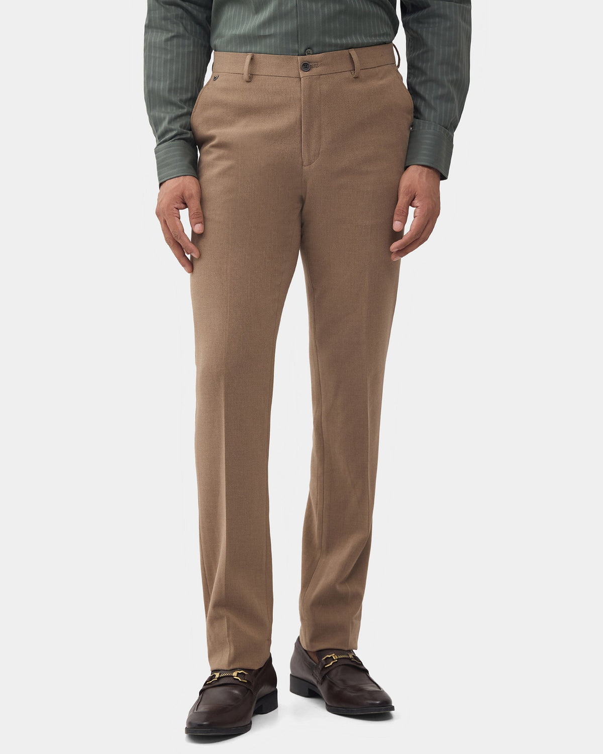 Khaki Textured Trouser - Delma