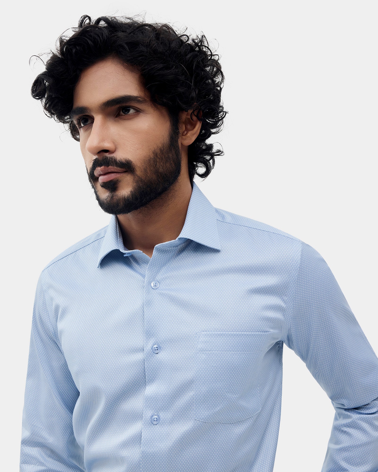 Light Blue Printed Shirt - Fridge