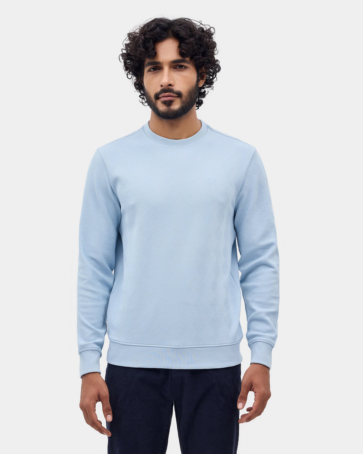 Light Blue Textured Sweatshirt - Pita
