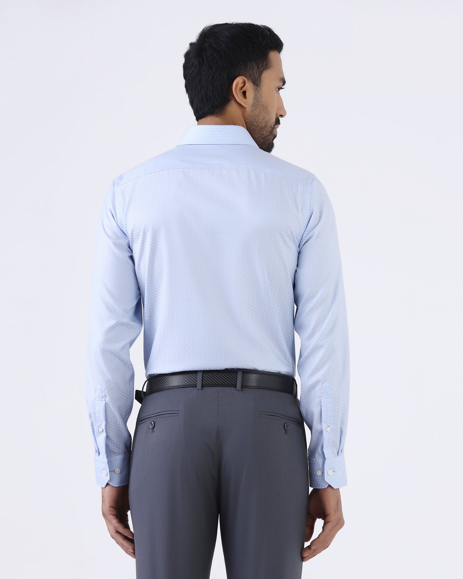 Light Blue Non Iron Textured Shirt - Esme