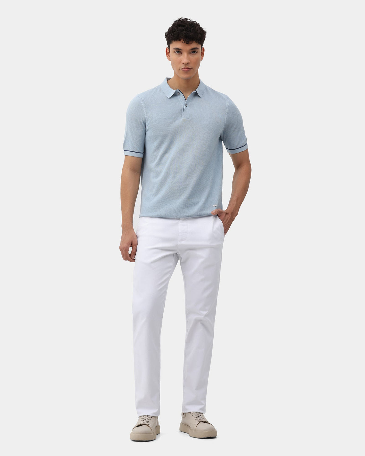 Light Blue Solid Polo - Zoler