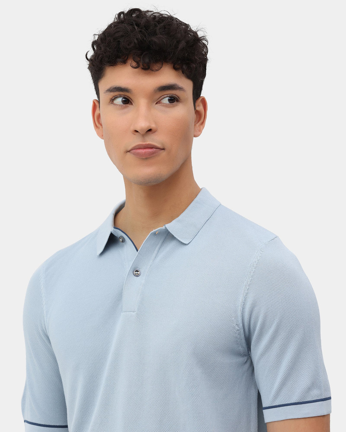 Light Blue Solid Polo - Zoler