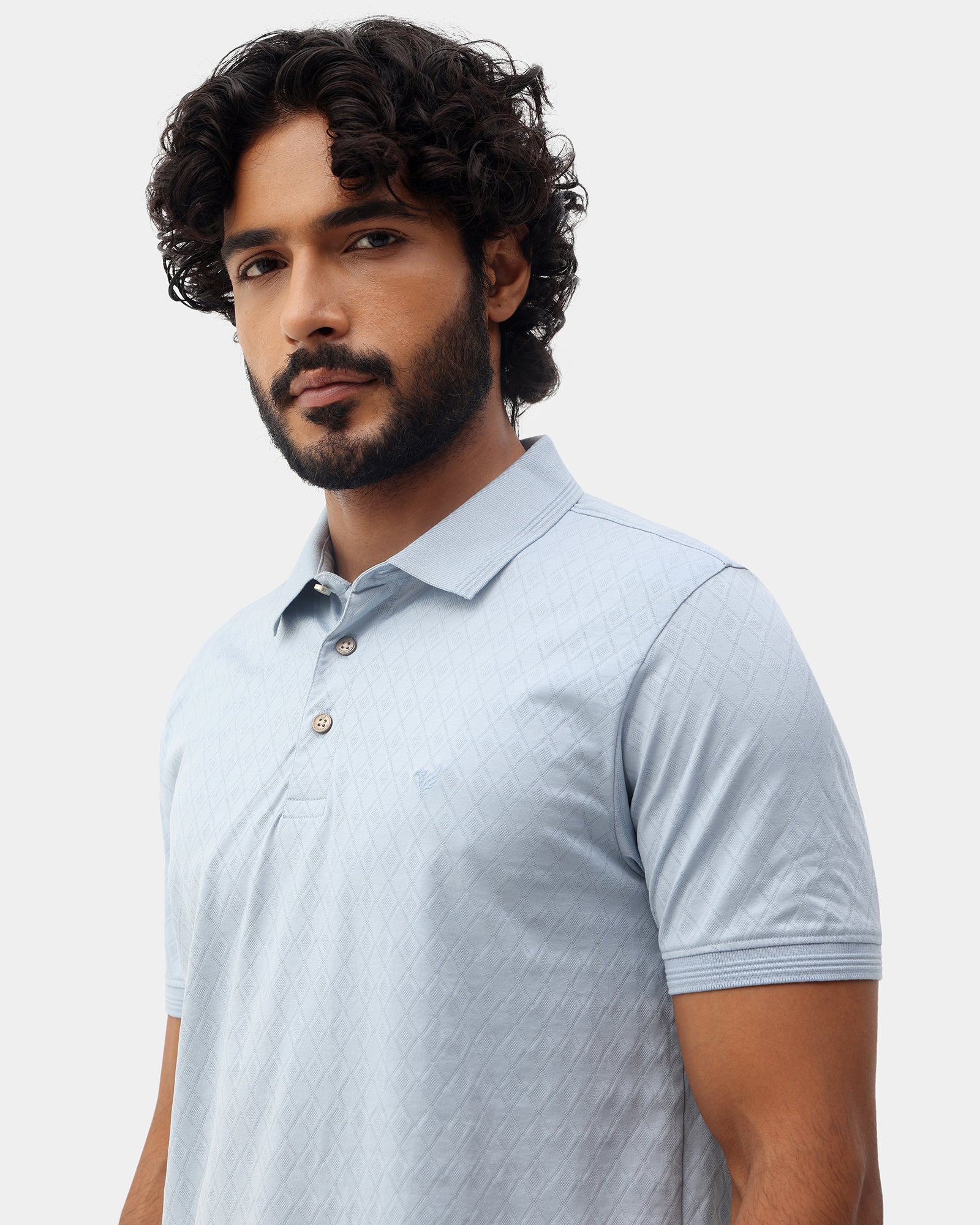 Light Luxe Blue Textured Polo - Lab