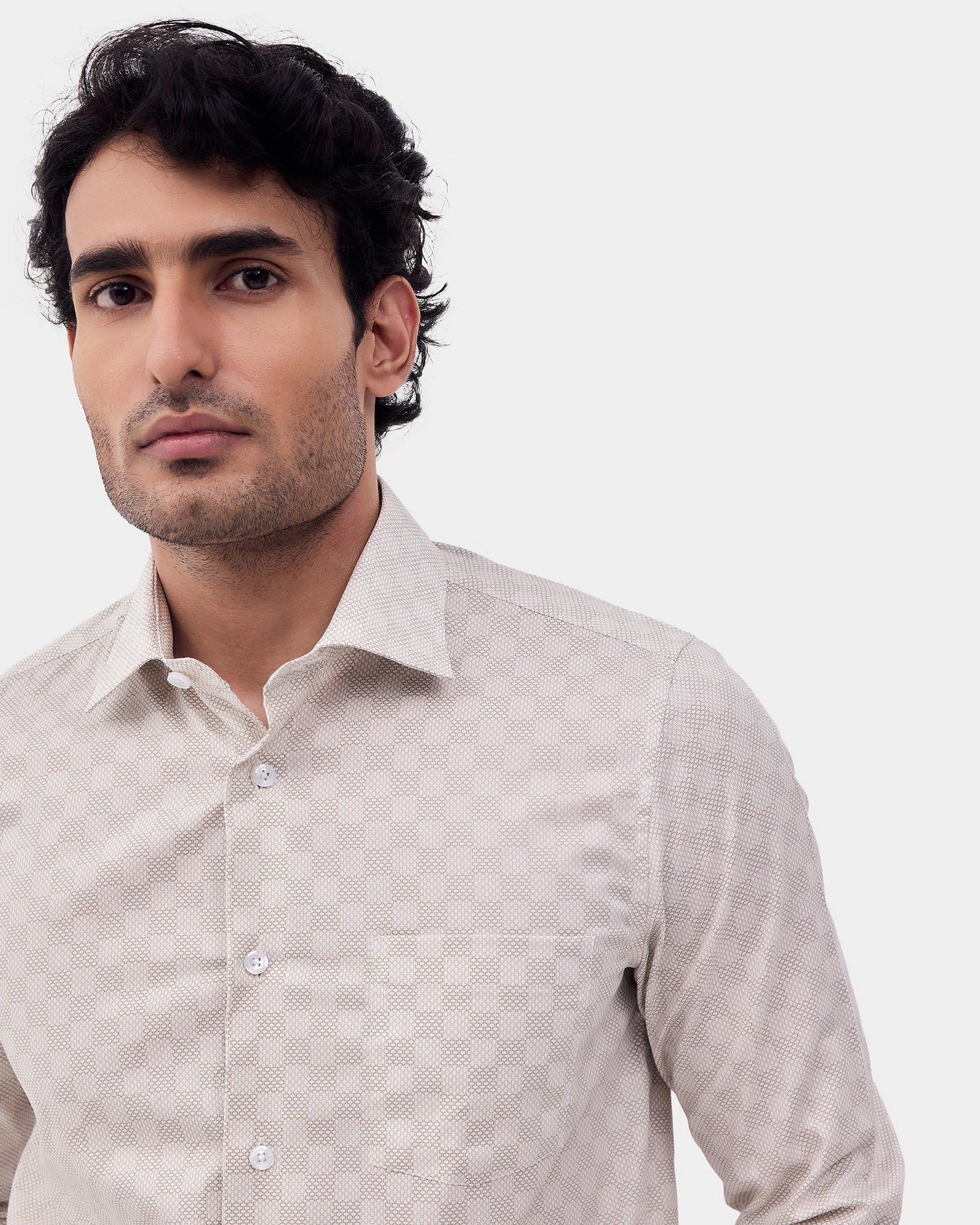 Light Brown Printed Shirt - Maxima