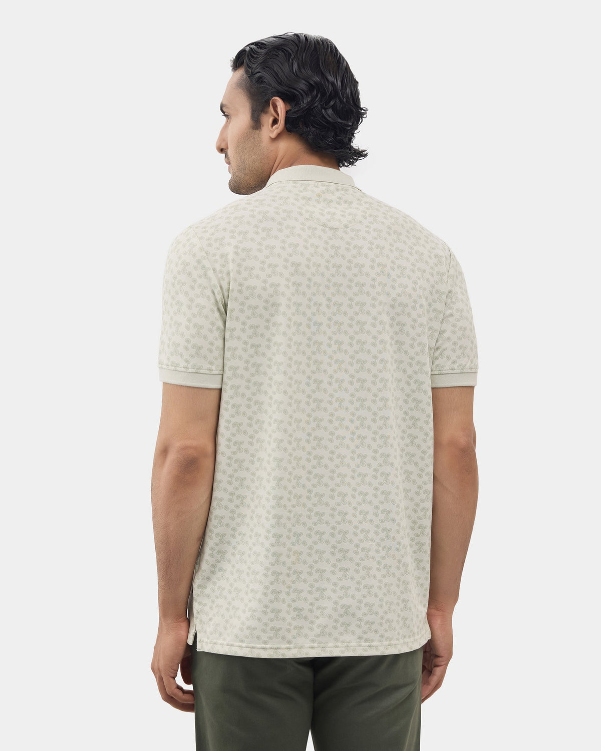 Light Green Printed Polo - Jung Se