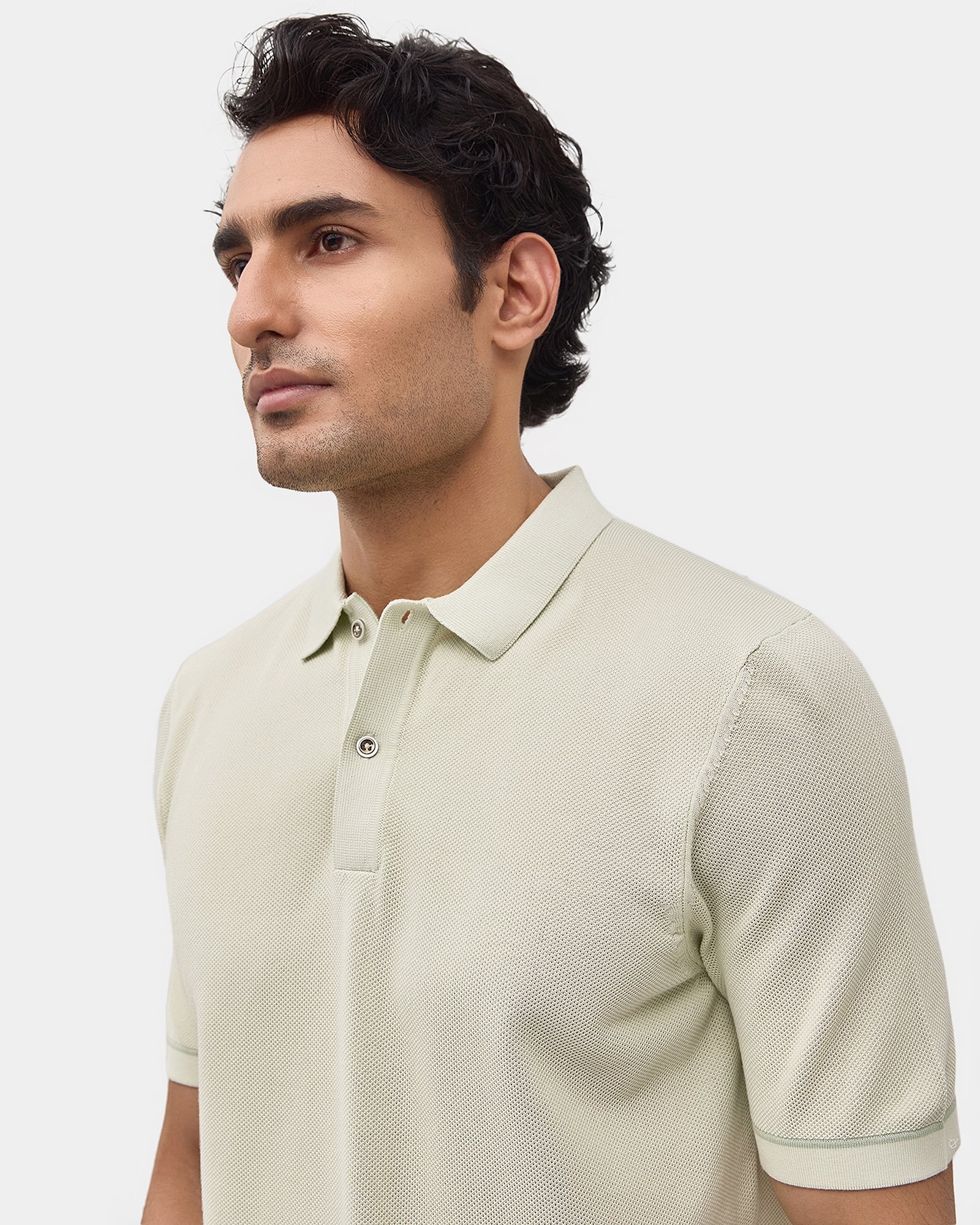 Light Green Solid Polo - Zoler