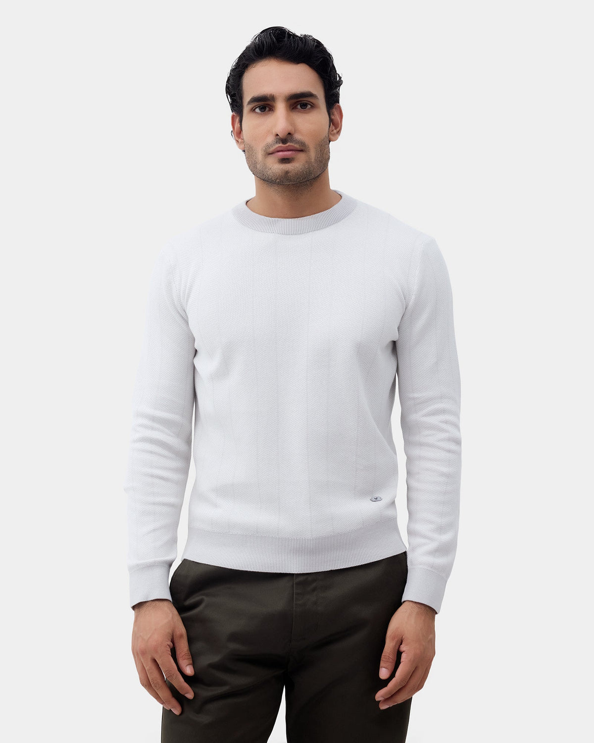 Light Grey Textured Sweater - Marita