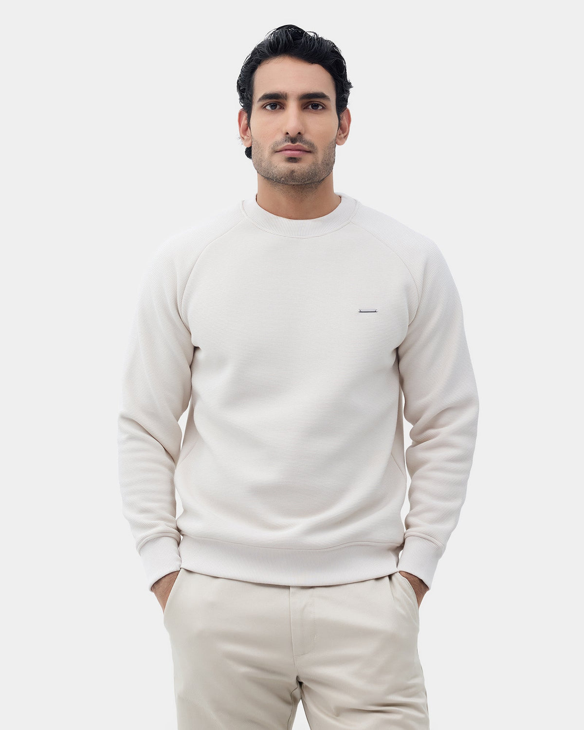 Light Grey Textured Sweatshirt - Sid
