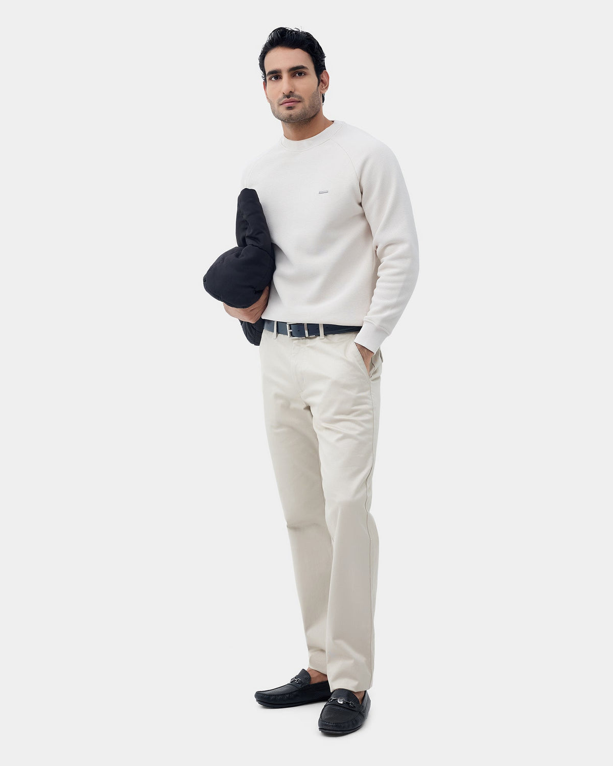 Light Grey Textured Sweatshirt - Sid