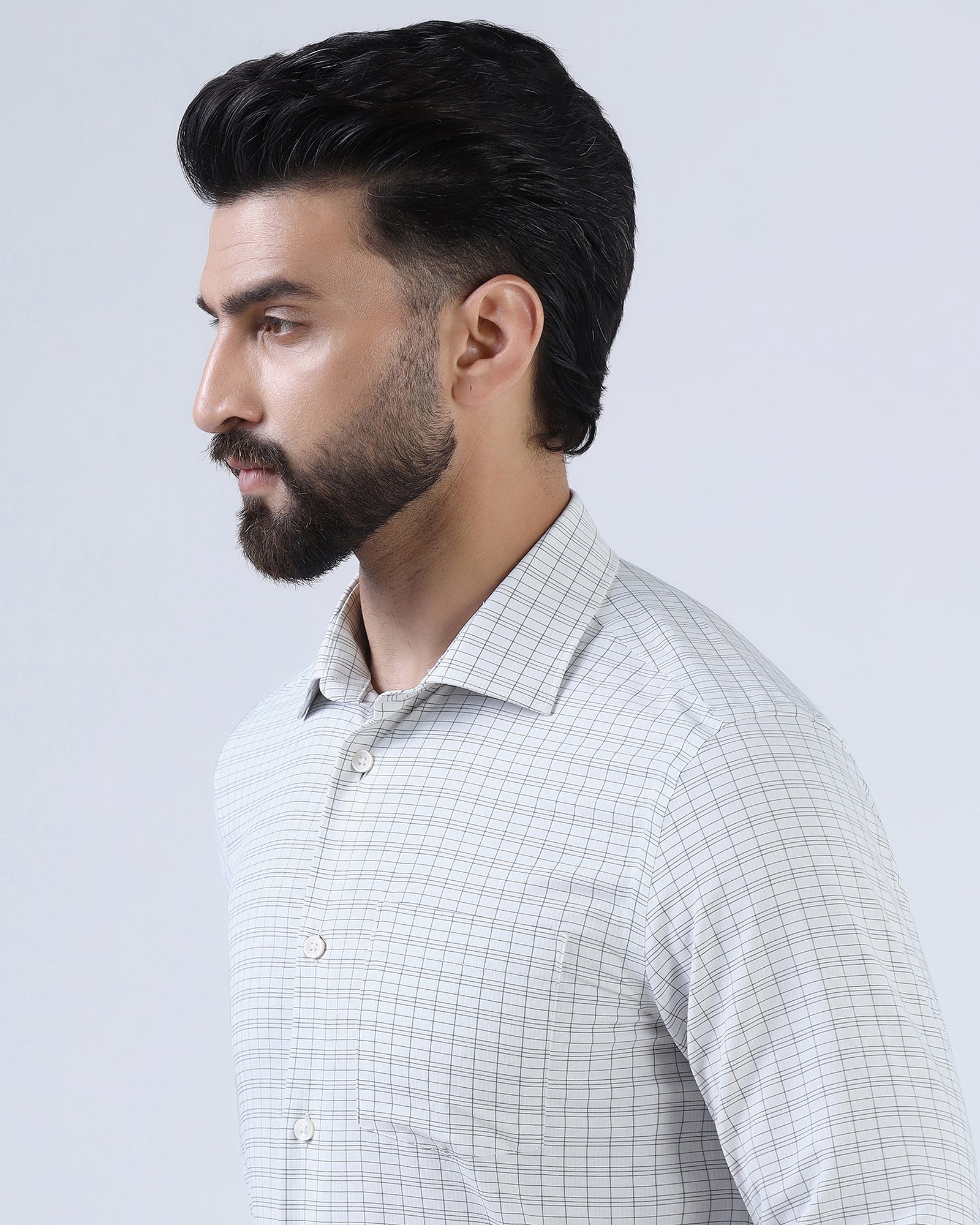 Light Grey Non Iron Check Shirt - Eloy E