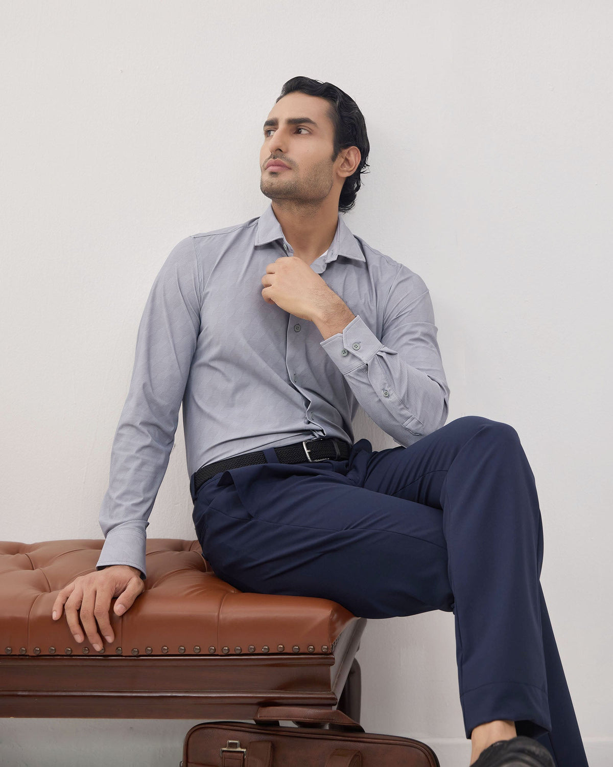 Light Grey Techpro Print Shirt - Boltt