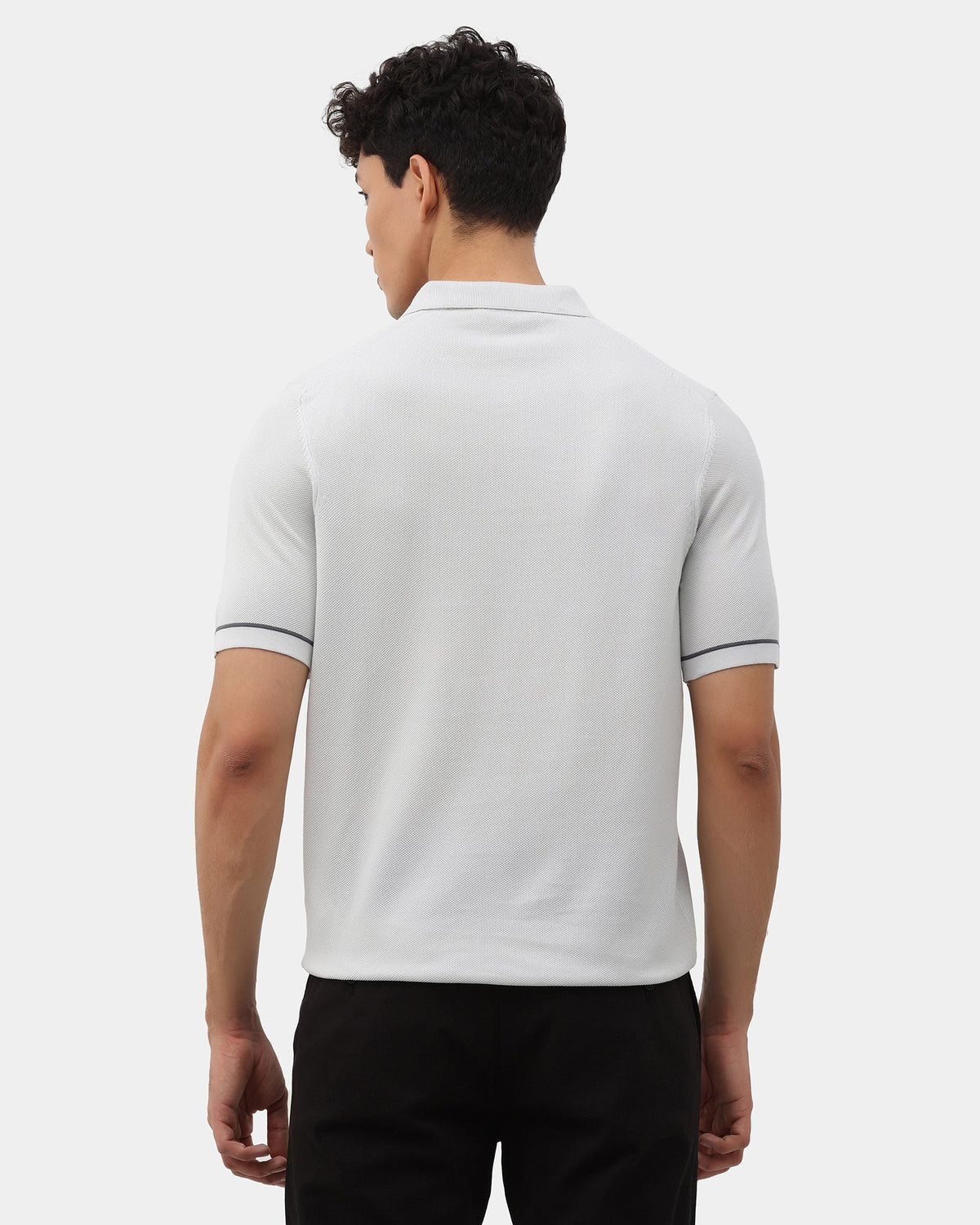 Light Grey Solid Polo - Zoler