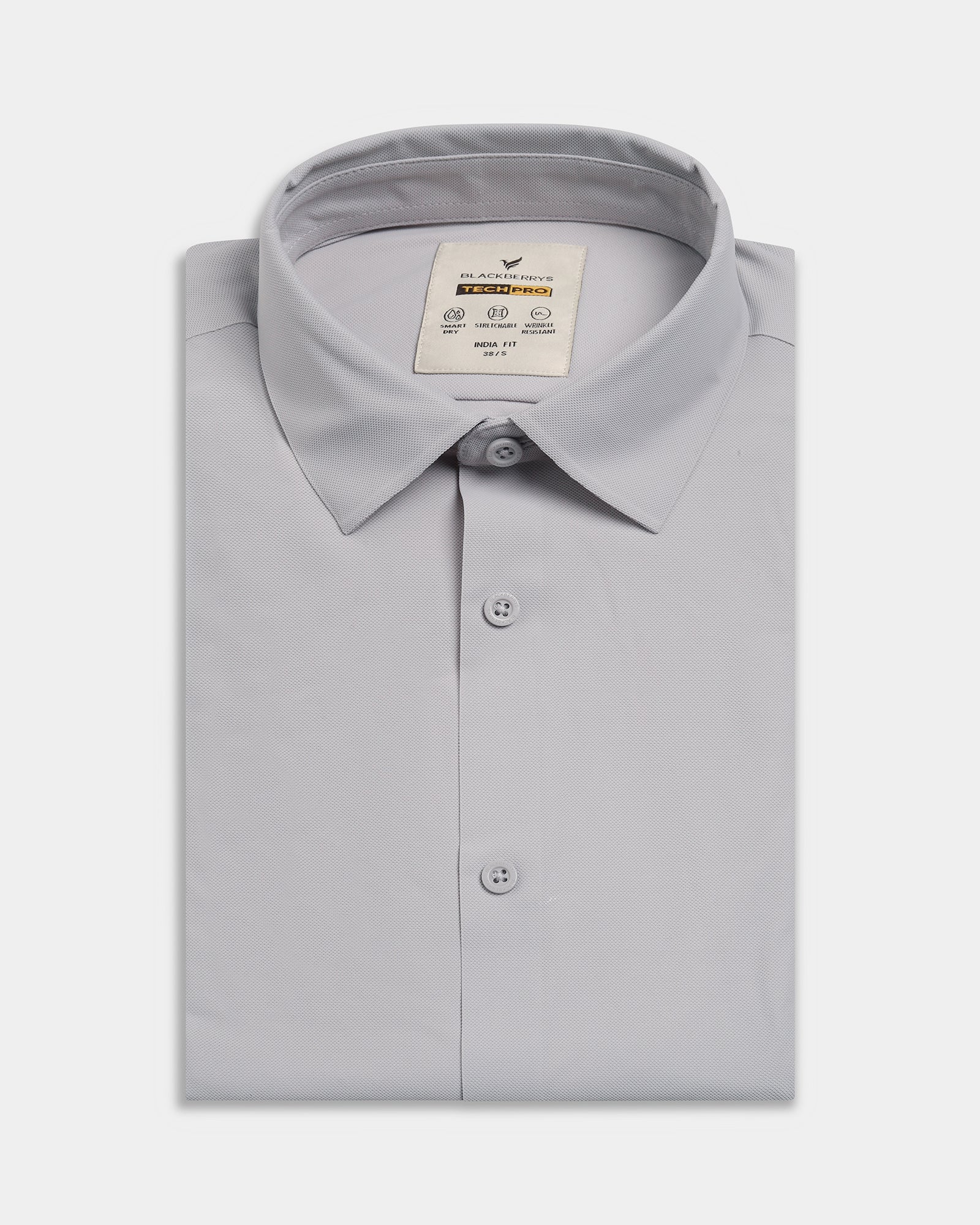 Light Grey TechPro Textured Shirt - Kanon