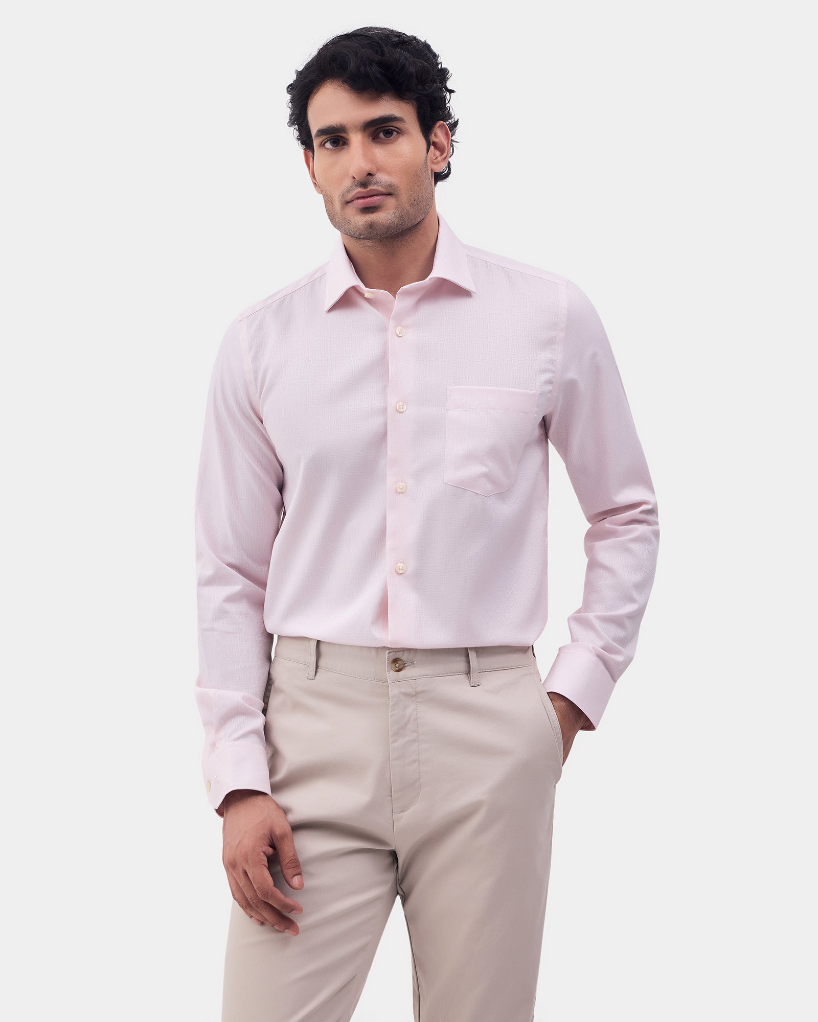 Light Pink Textured Shirt - Felder