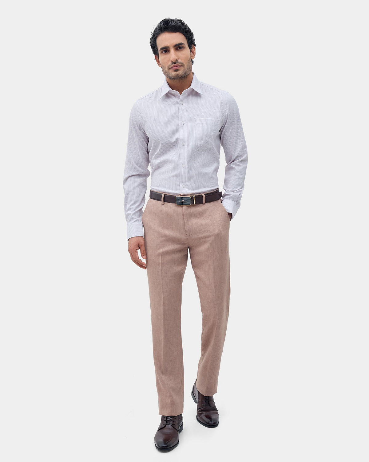 Light Pink Unwrinkle Stripe Shirt - Dutch