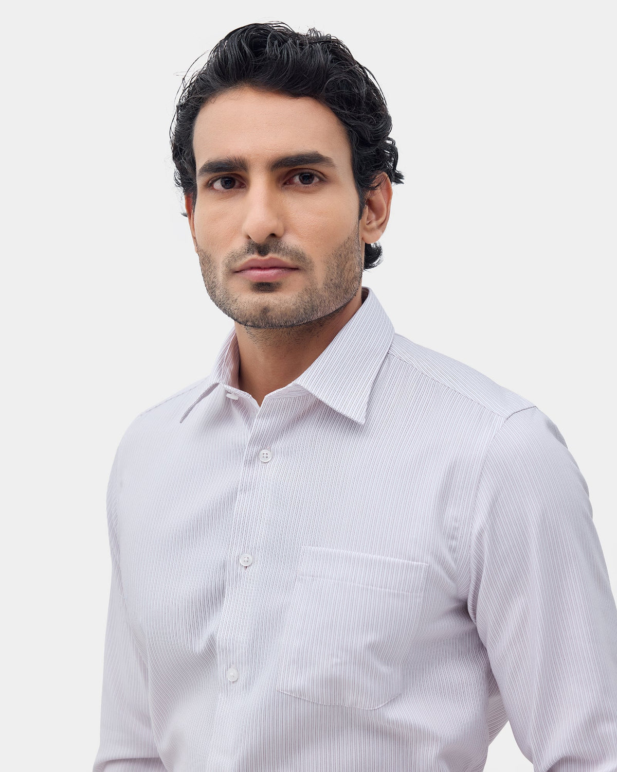 Light Pink Unwrinkle Stripe Shirt - Dutch