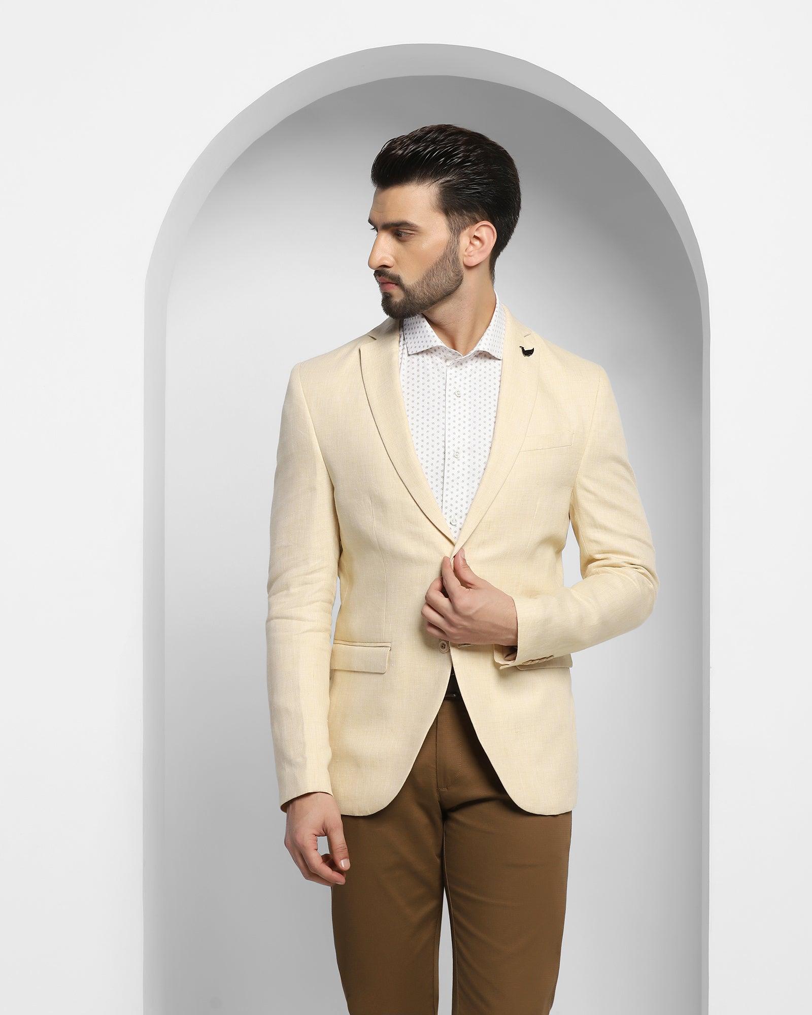 Solid Casual Blazer In Yellow (Luna) - Blackberrys