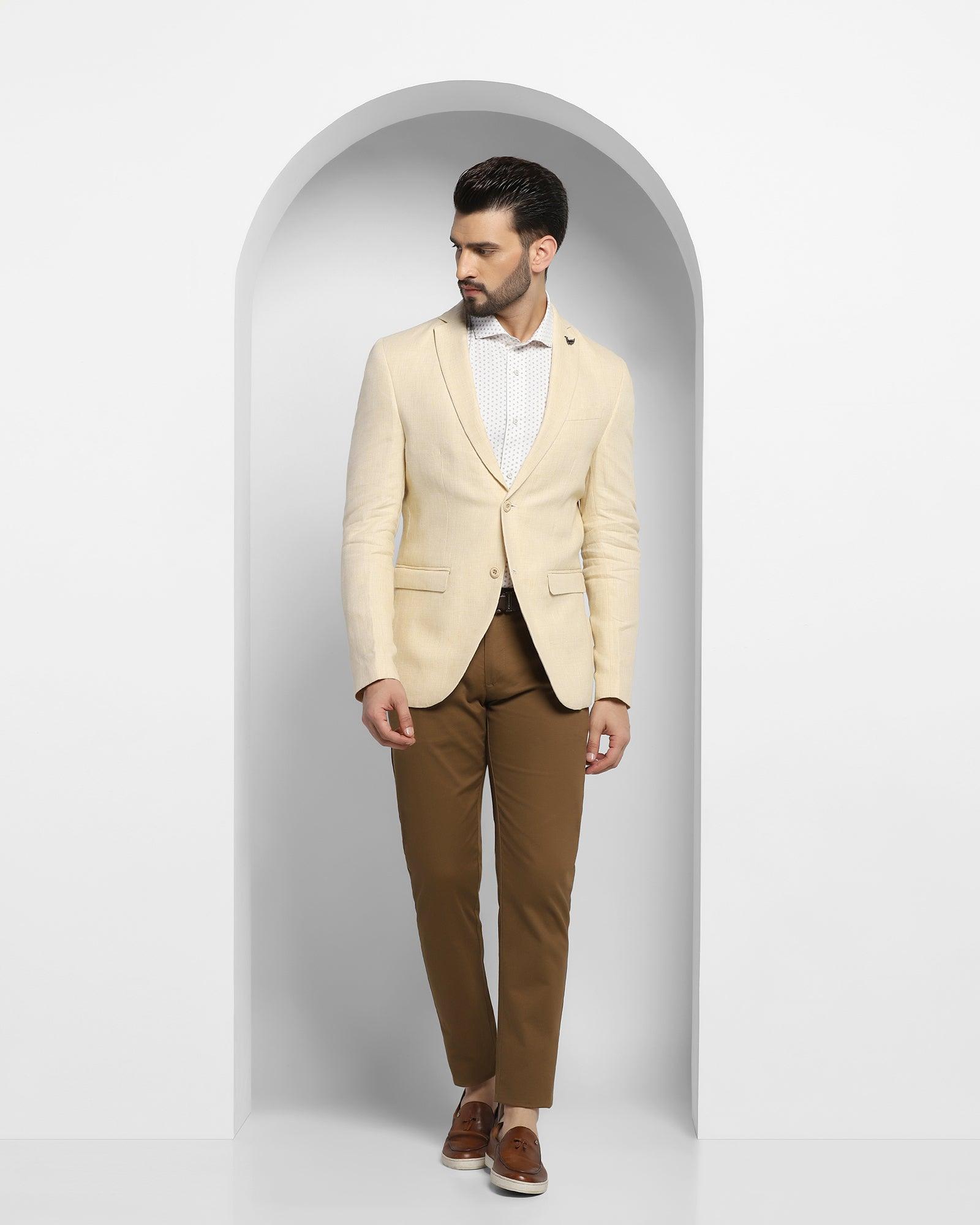 Solid Casual Blazer In Yellow (Luna) - Blackberrys