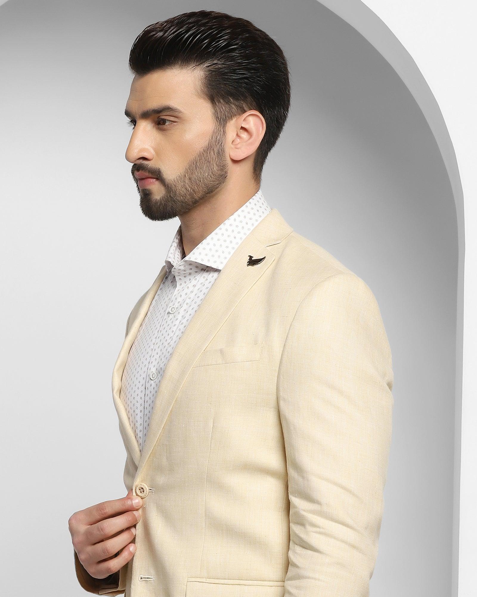 Solid Casual Blazer In Yellow (Luna) - Blackberrys