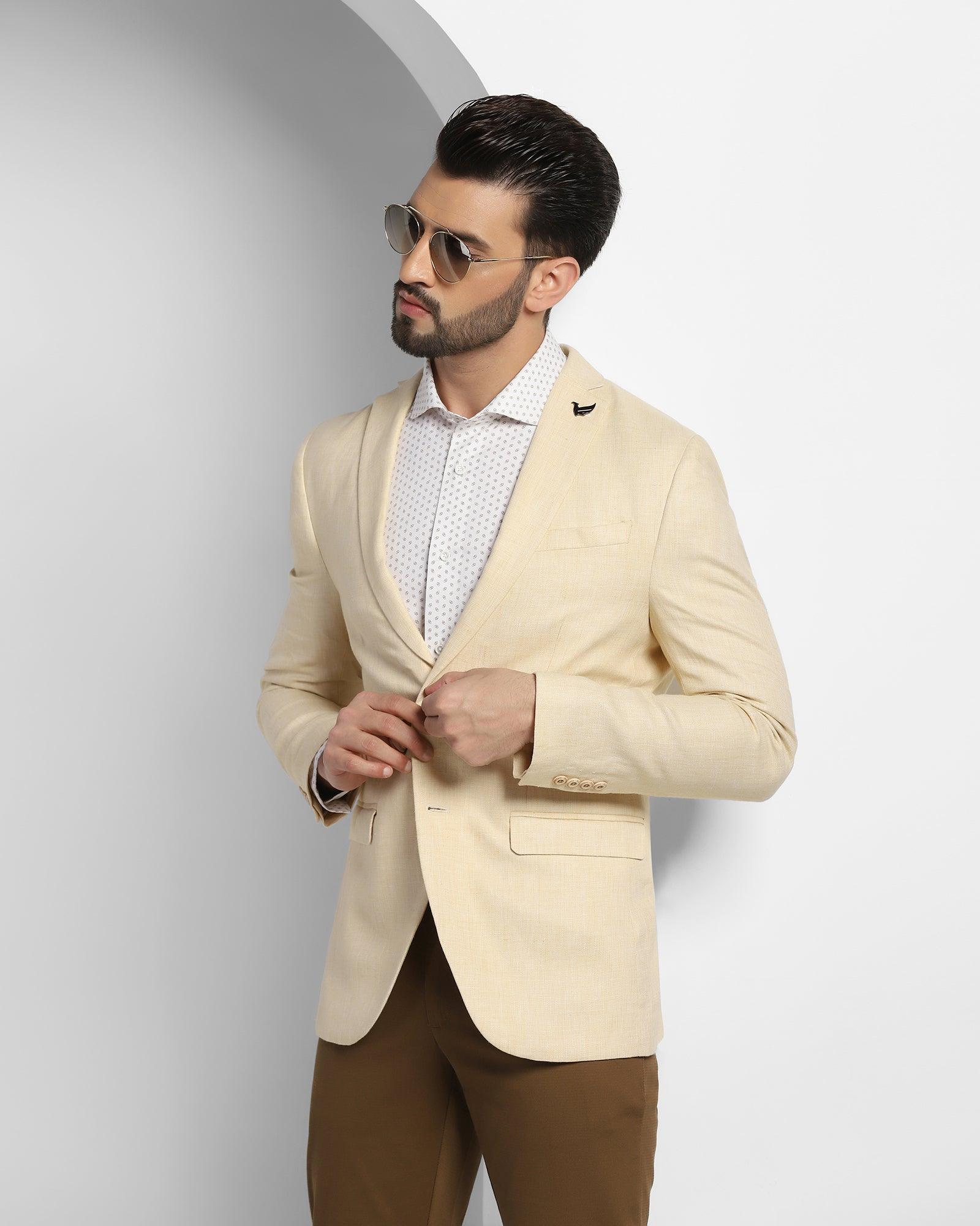 Solid Casual Blazer In Yellow (Luna) - Blackberrys