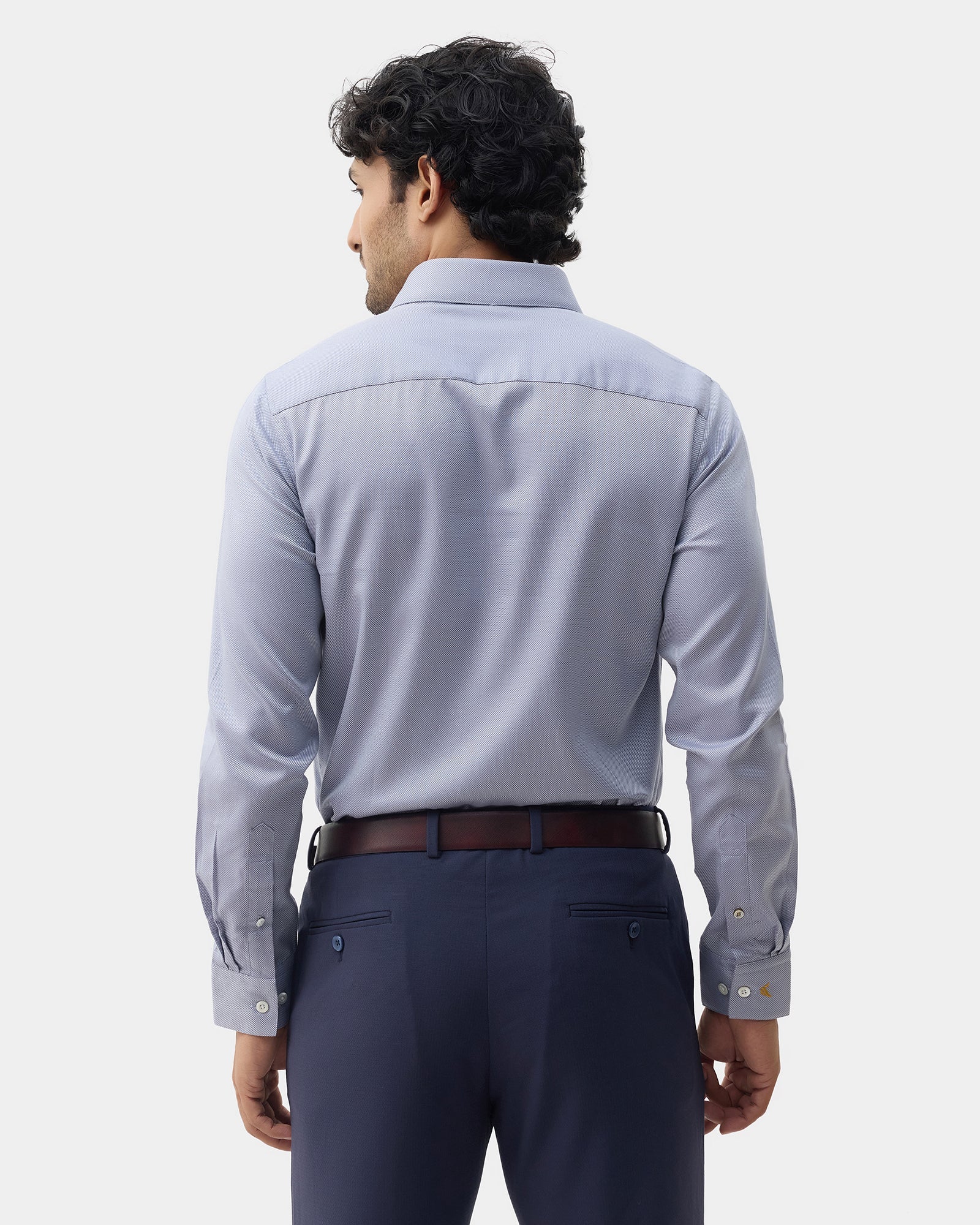 Luxe Formal Grey Textured Shirt - Thyme