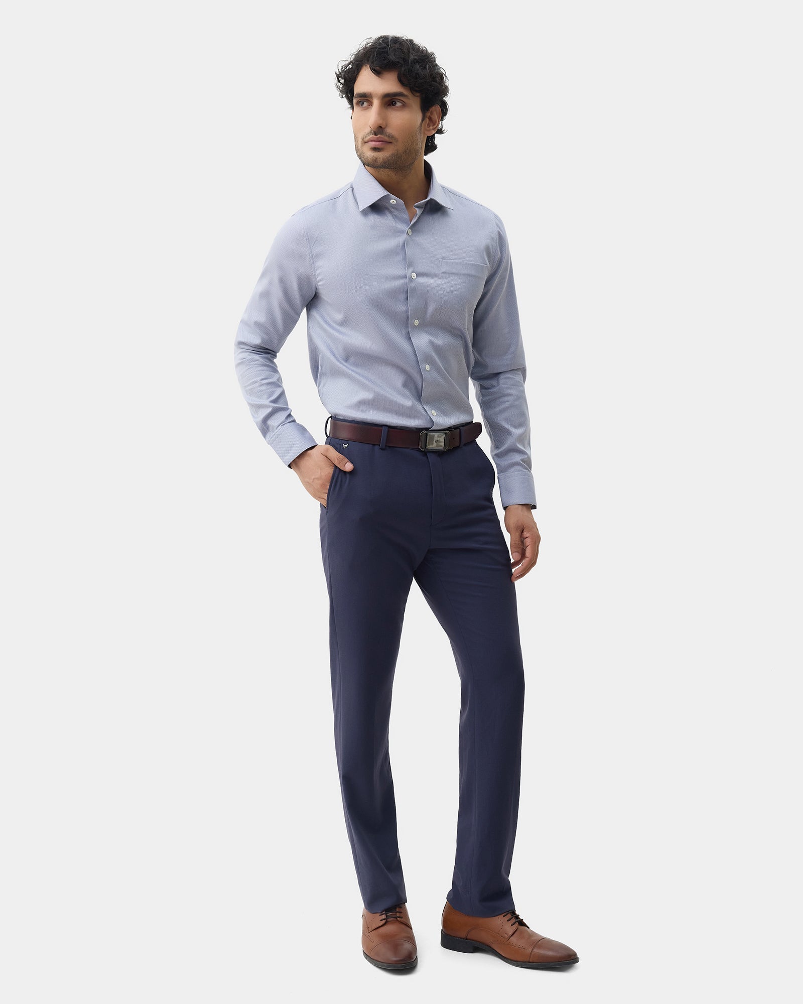 Luxe Formal Grey Textured Shirt - Thyme