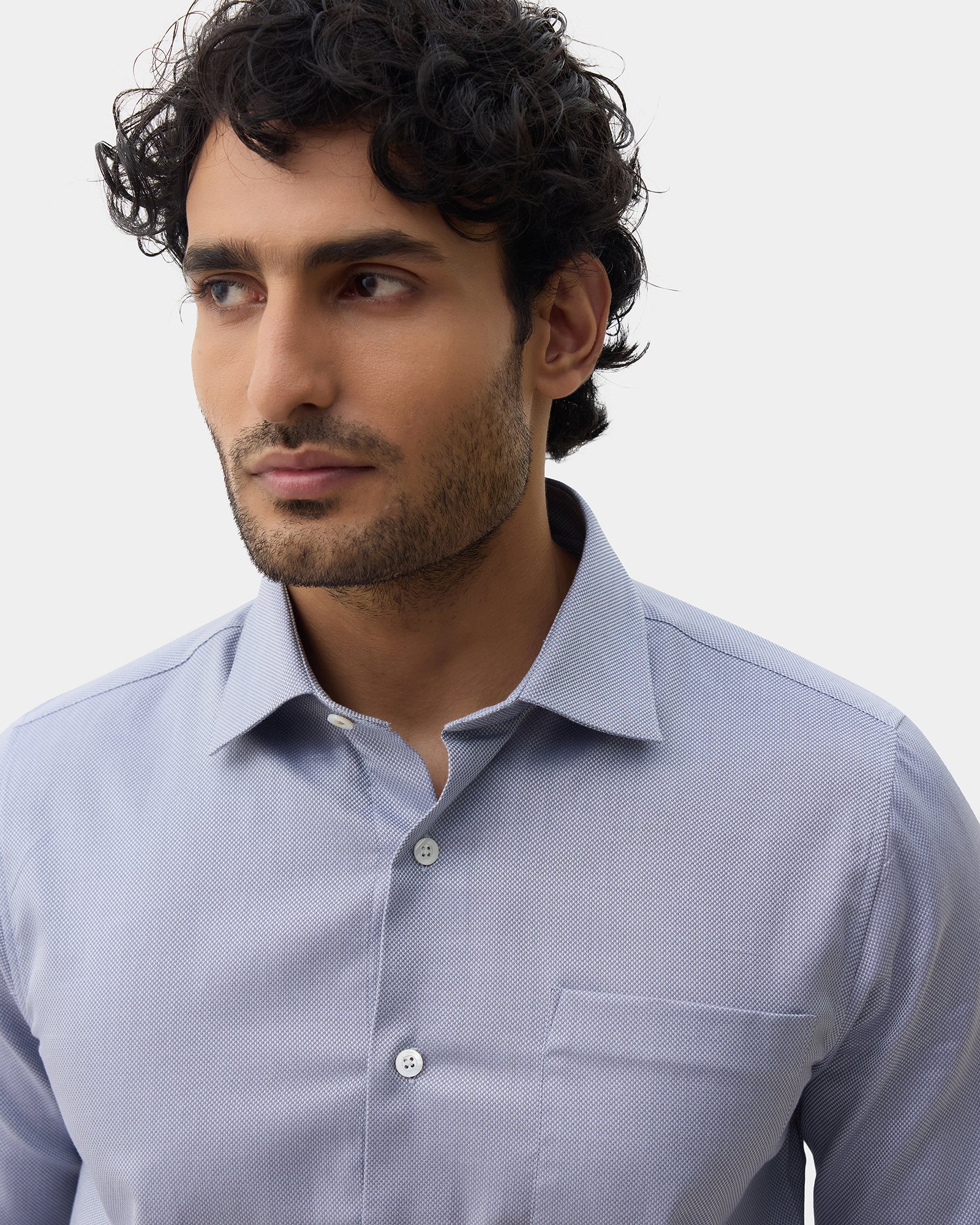 Luxe Formal Grey Textured Shirt - Thyme