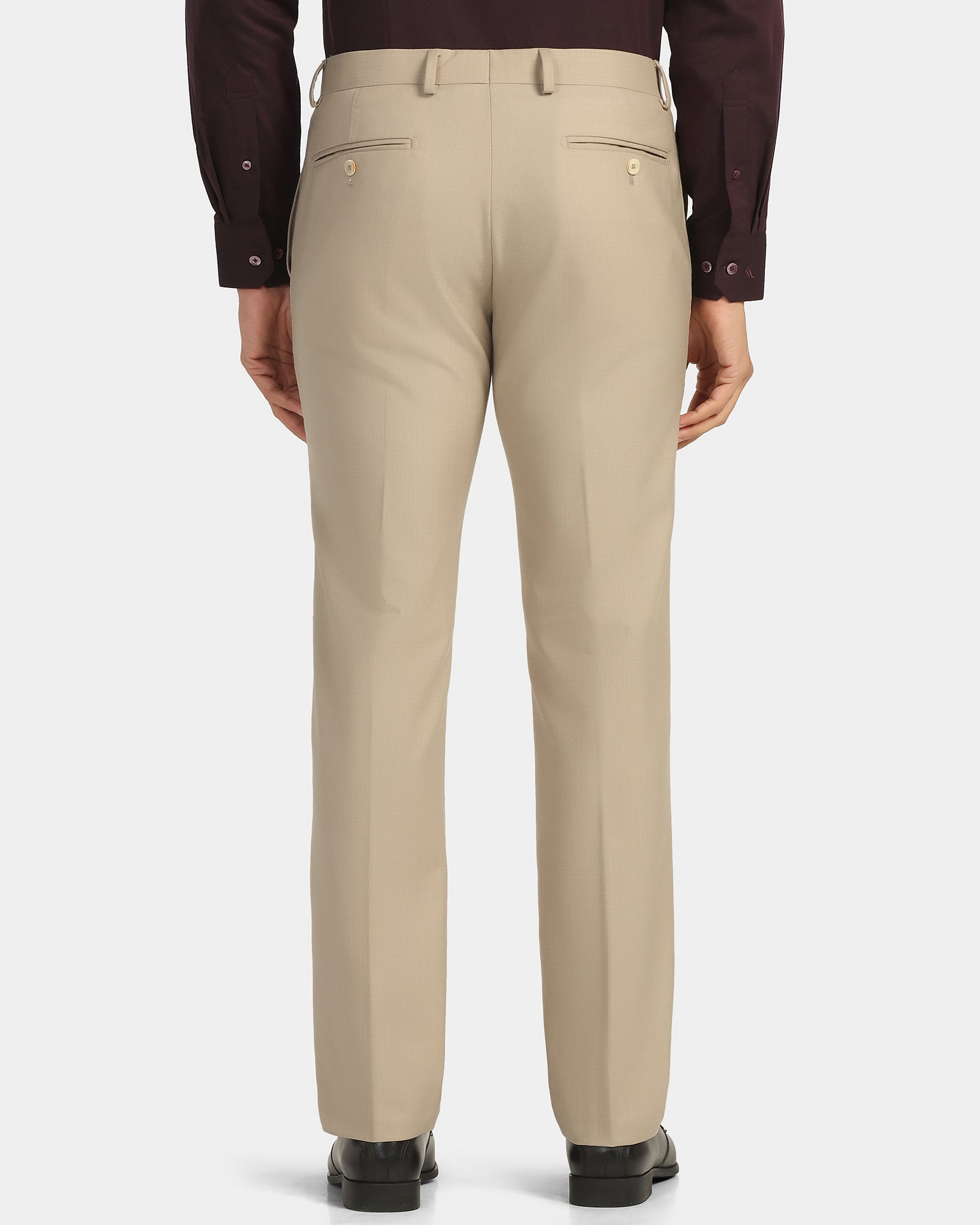 Luxe Slim Comfort B-95 Formal Beige Textured Trouser - Chanel