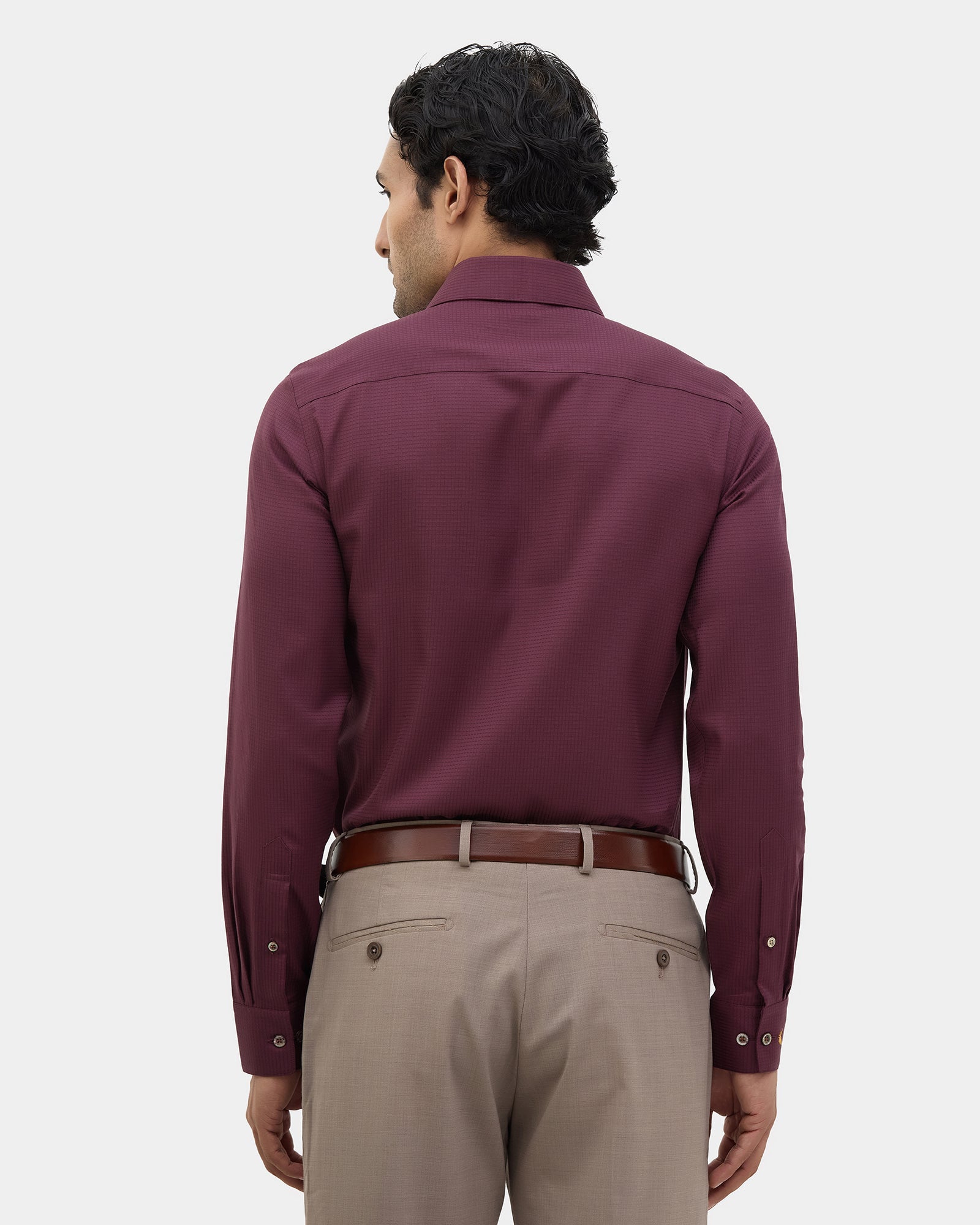 Maroon Luxe Check Shirt - Omega