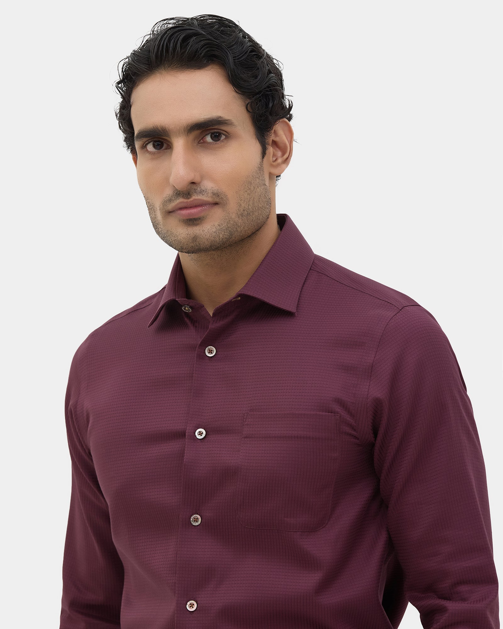 Maroon Luxe Check Shirt - Omega