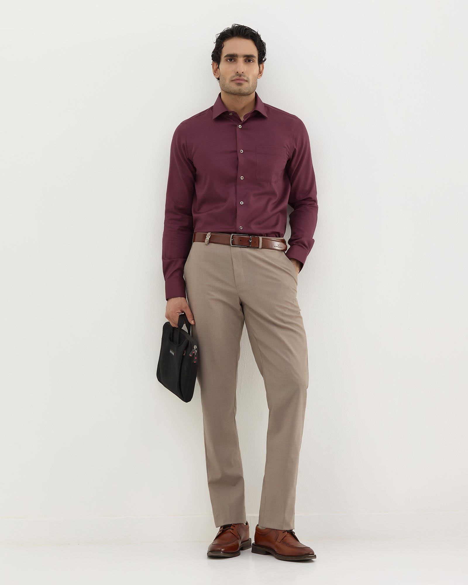 Maroon Luxe Check Shirt - Omega