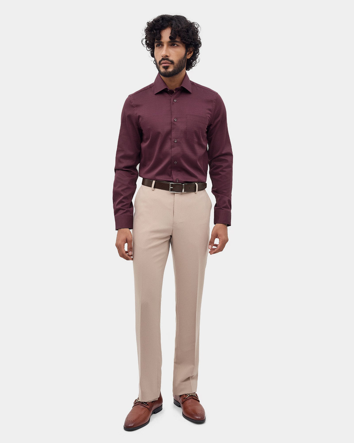Maroon Textured Shirt - Ciri