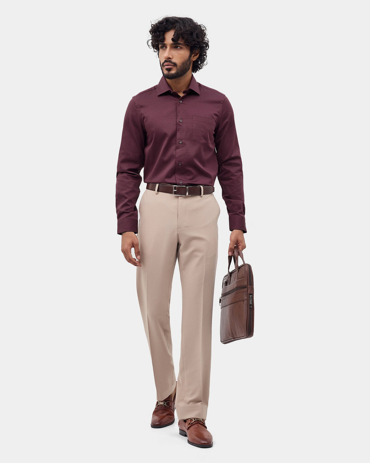 Maroon Textured Shirt - Ciri