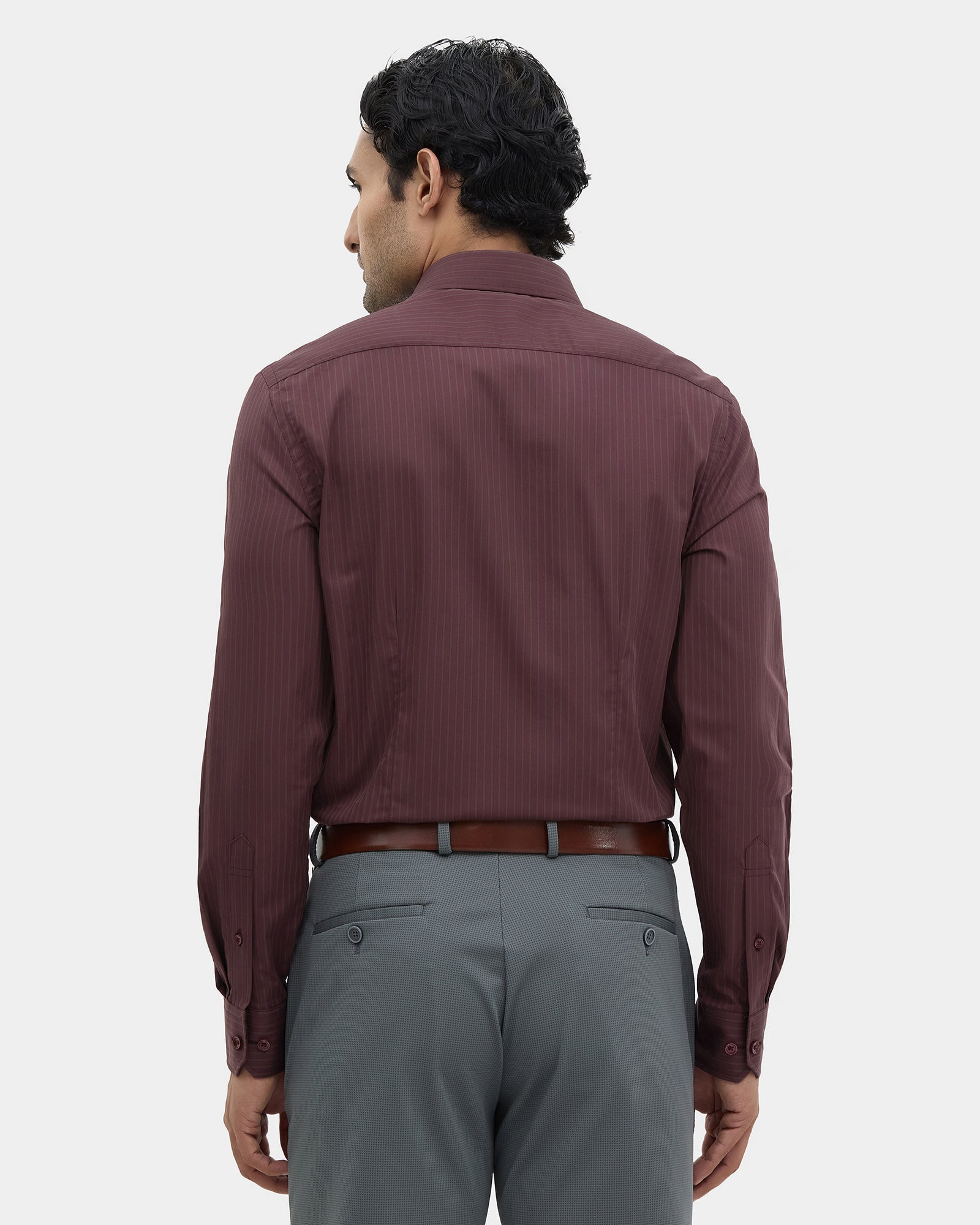 Maroon Stripe Shirt - Edrix
