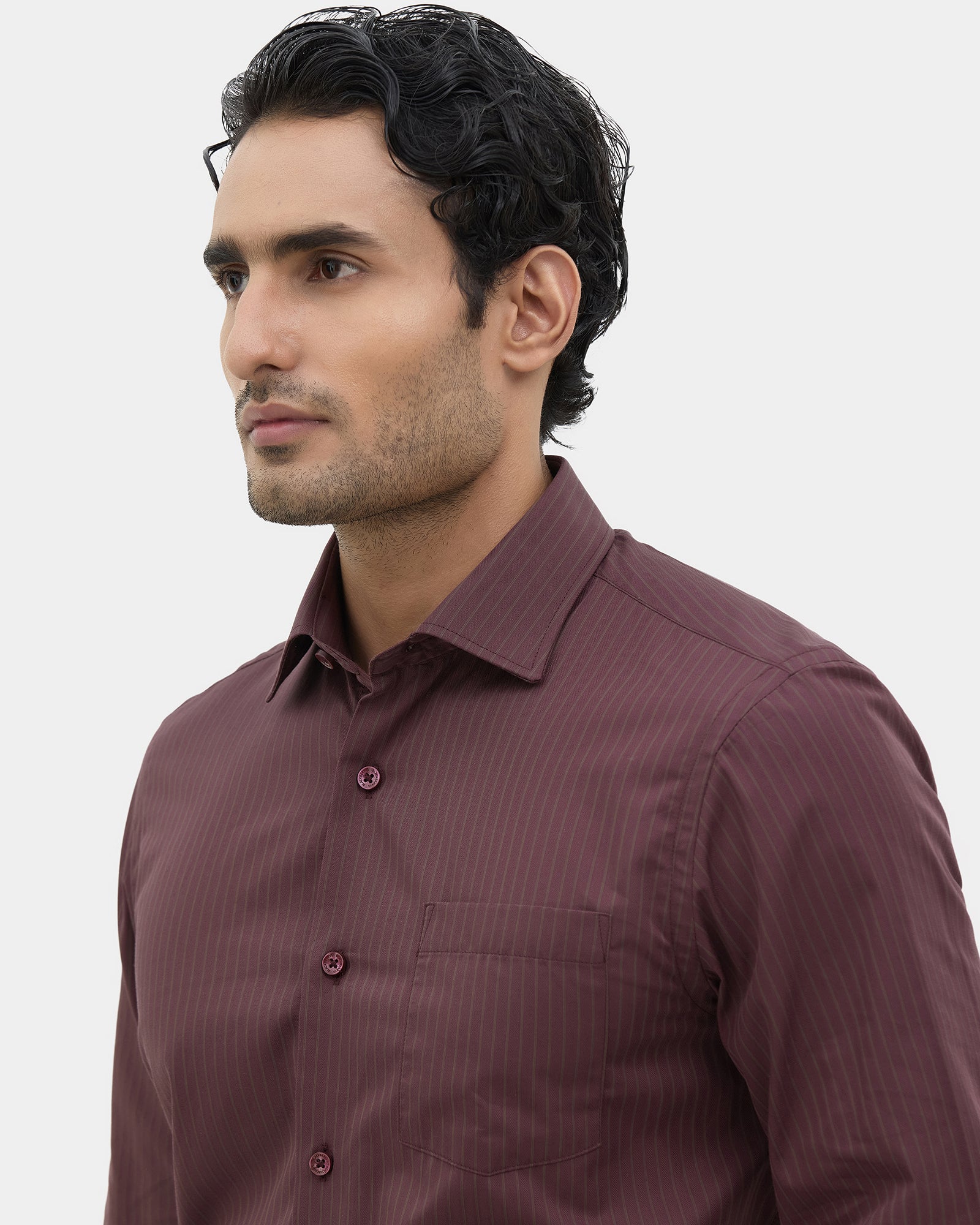 Maroon Stripe Shirt - Edrix