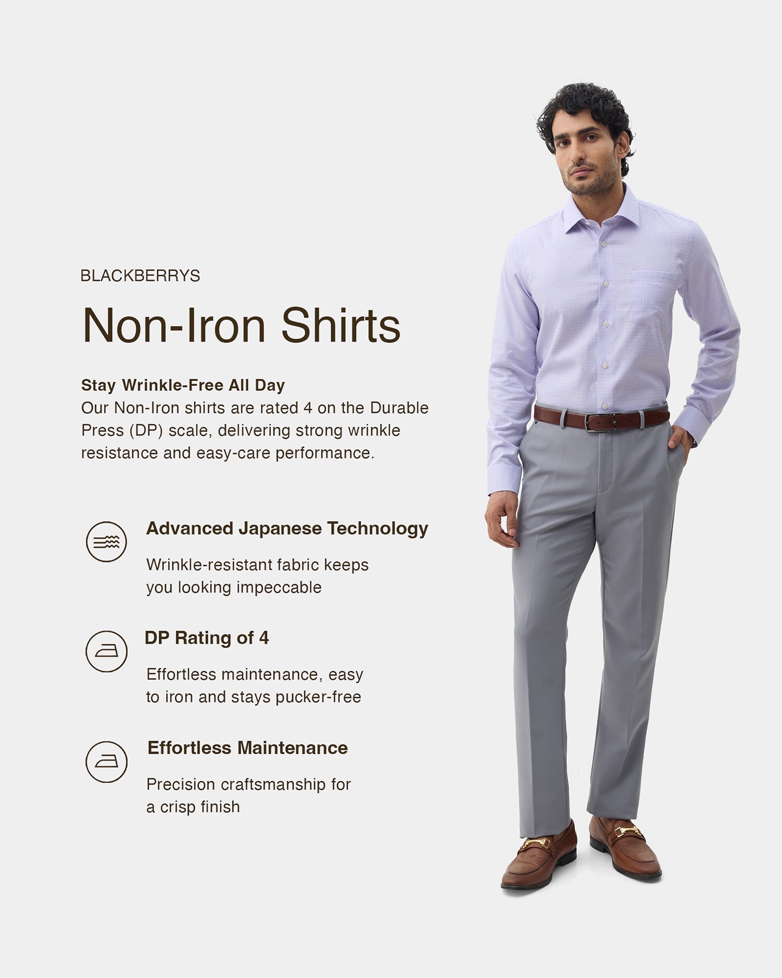 Mauve Non Iron Textured Shirt - Elon