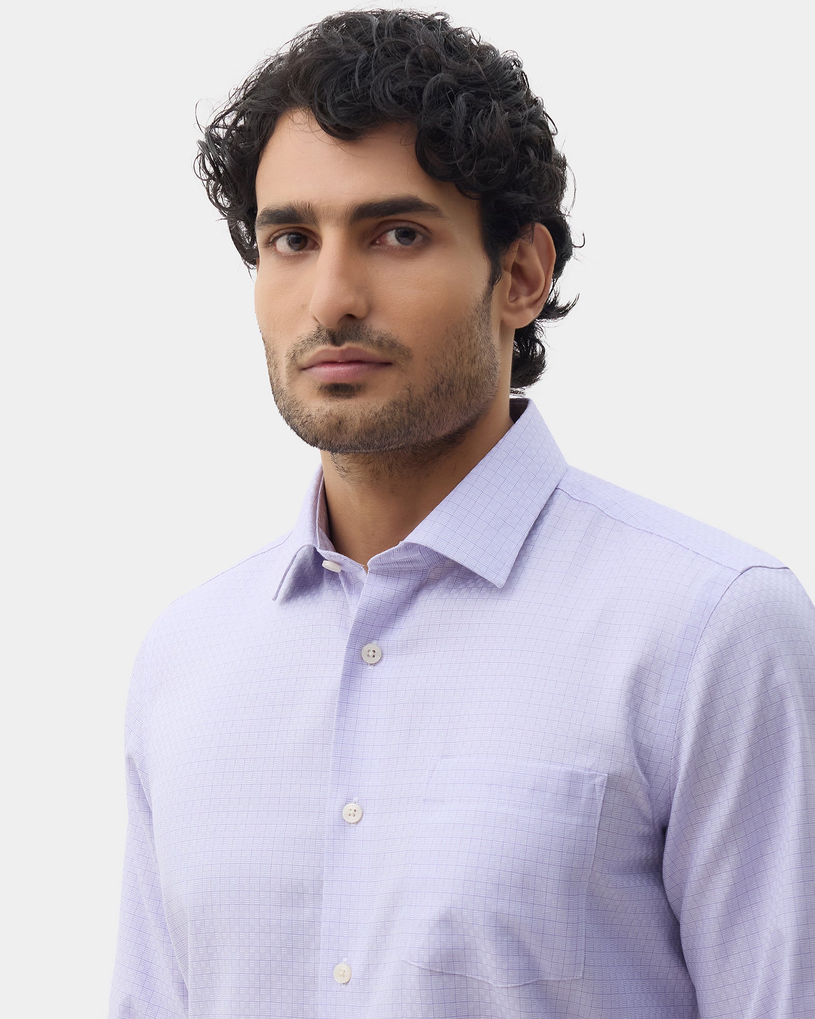 Mauve Non Iron Textured Shirt - Elon