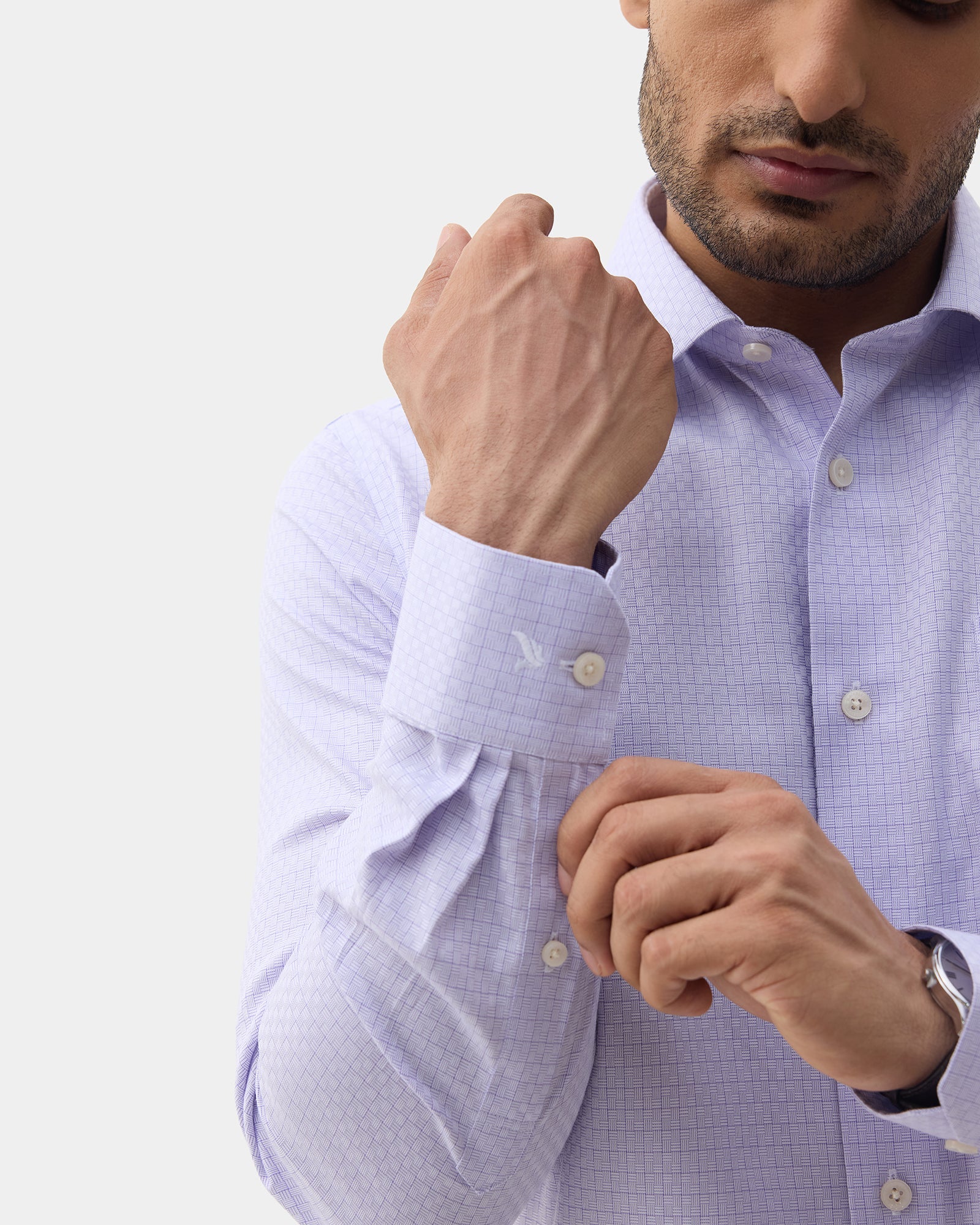 Mauve Non Iron Textured Shirt - Elon